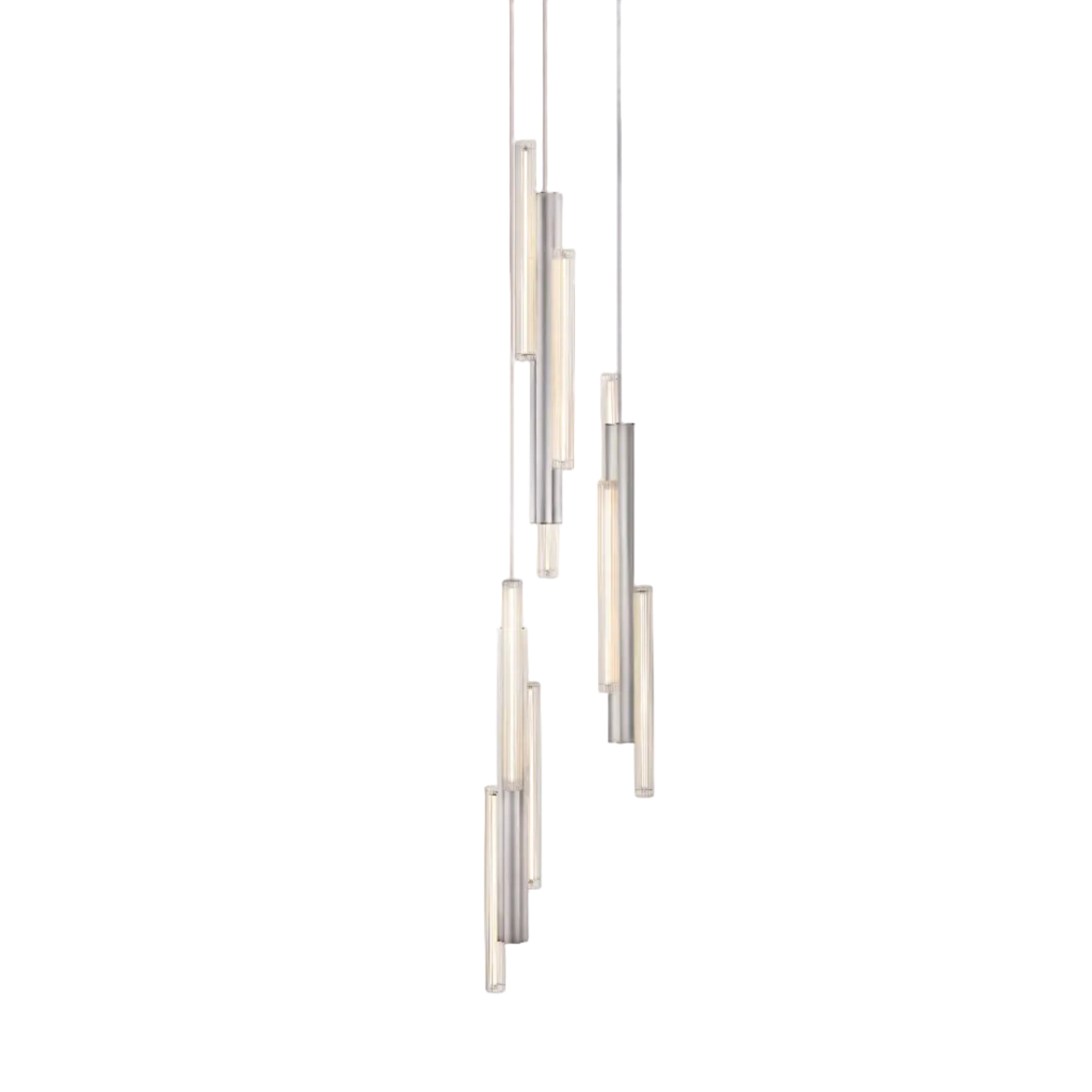 3-Point Pendant Lamp HAIL Brushed Silver