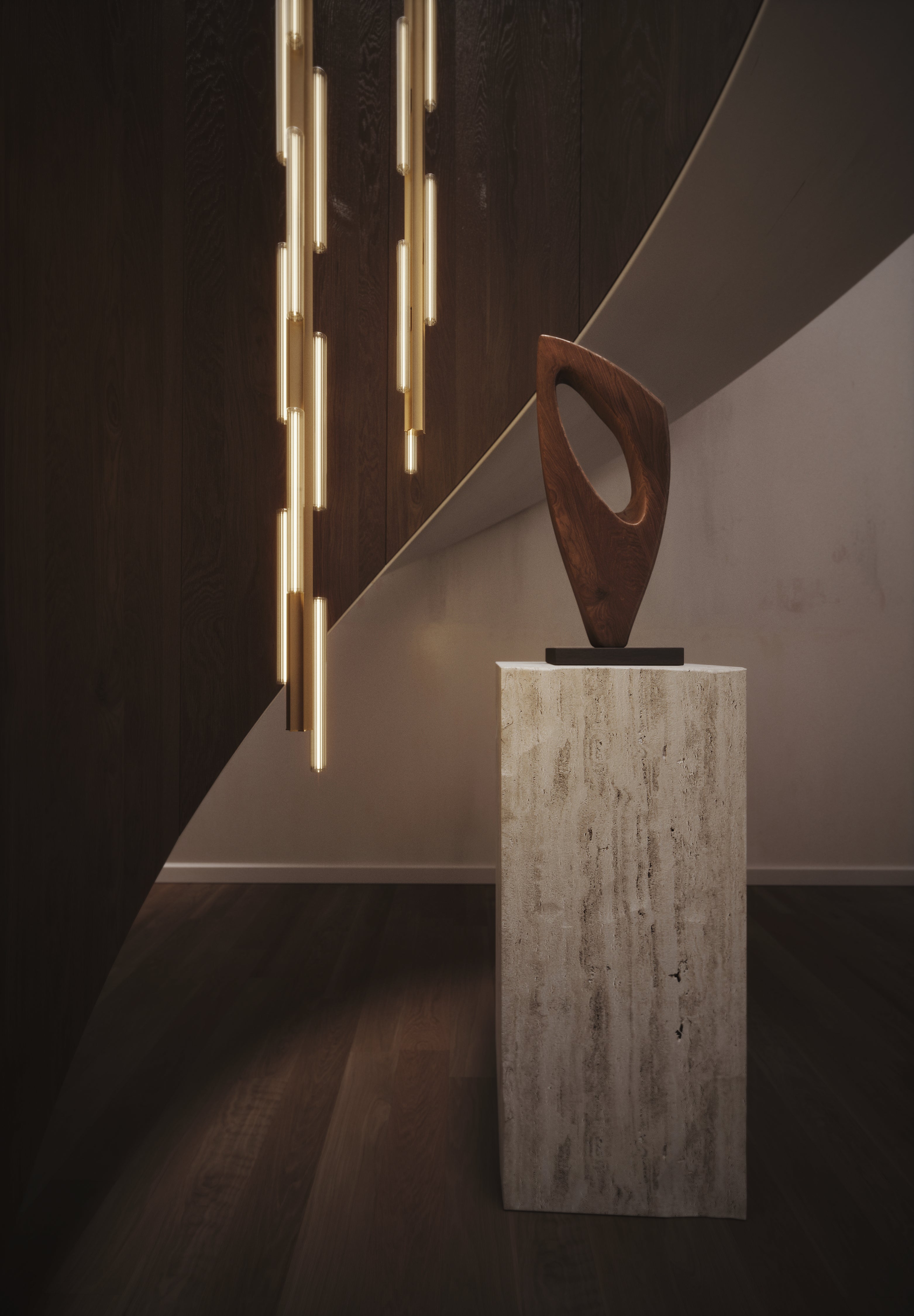 3-Point Pendant Lamp HAIL Brushed Silver