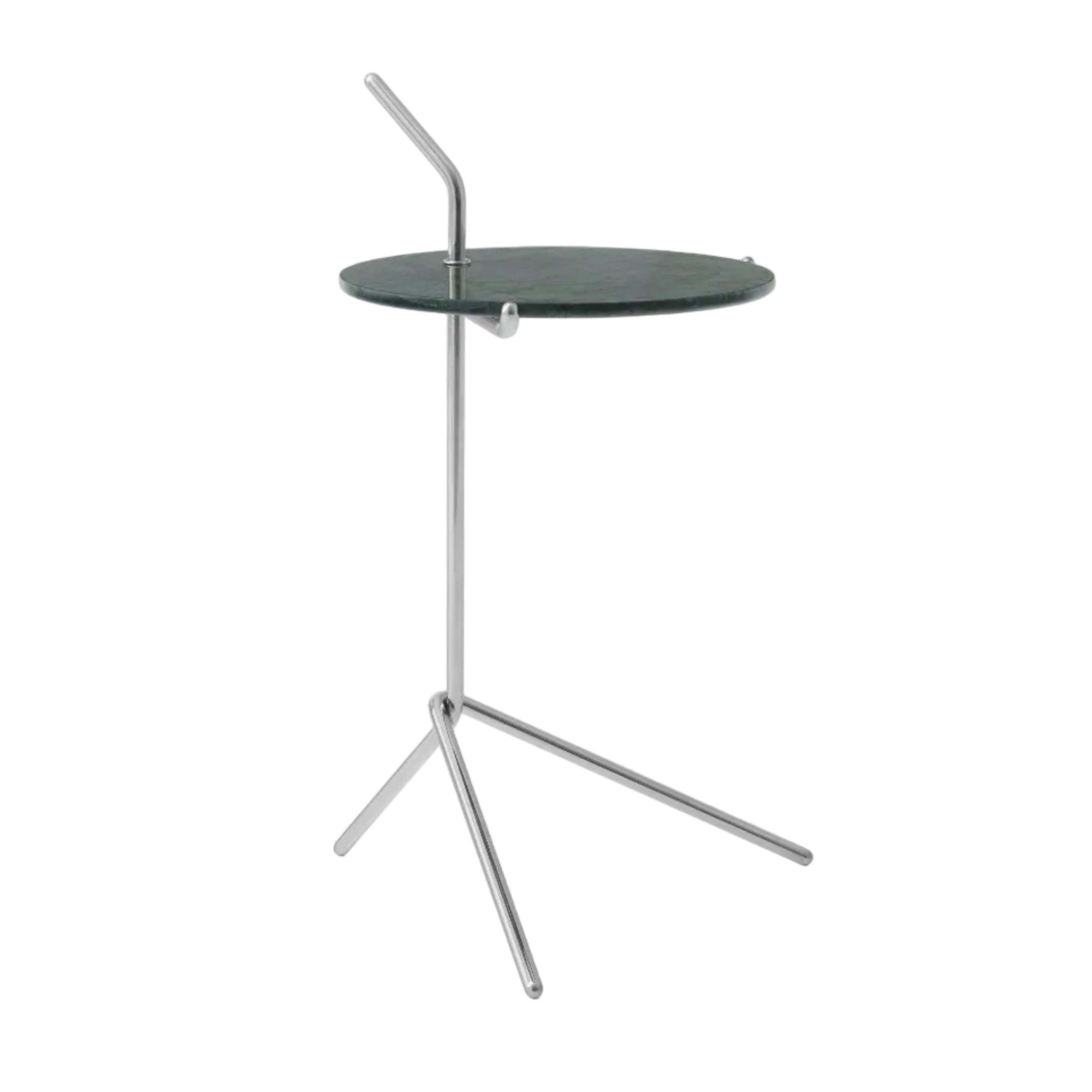 Side table HALTEN SH9 with green marble top and chrome base