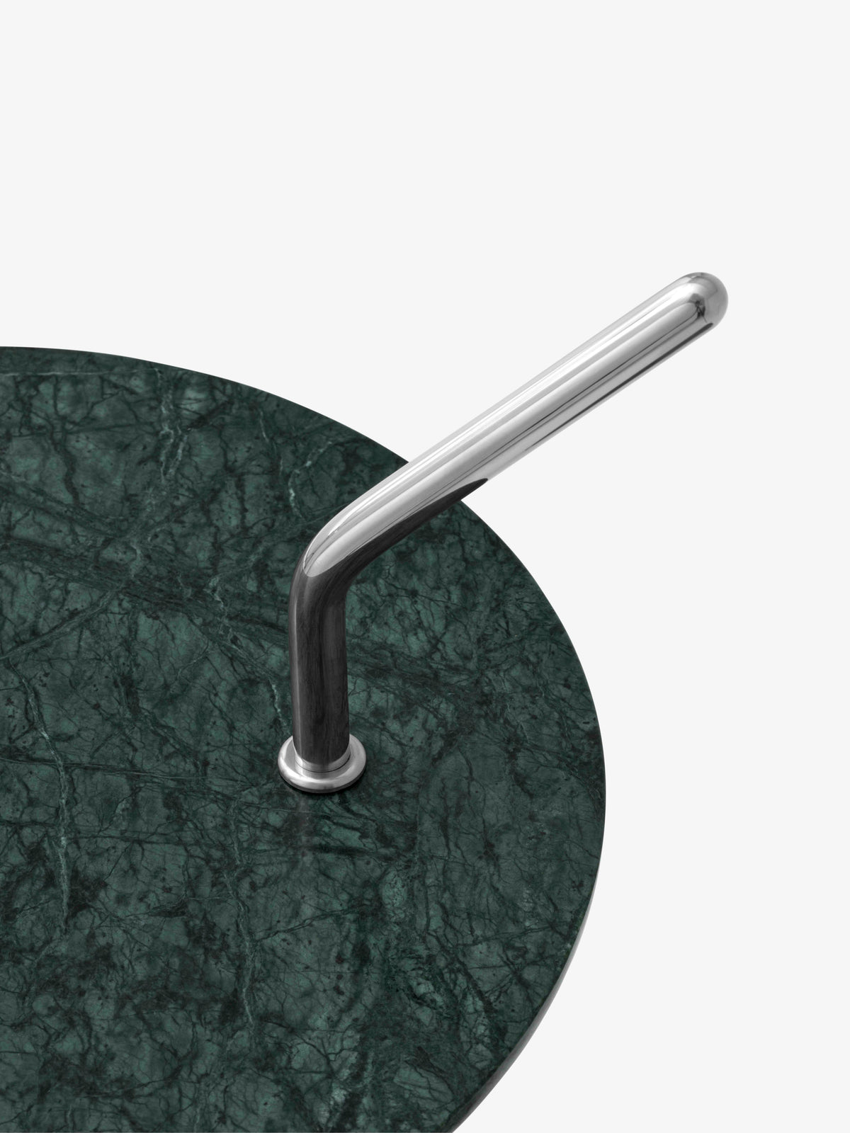 Side table HALTEN SH9 with green marble top and chrome base