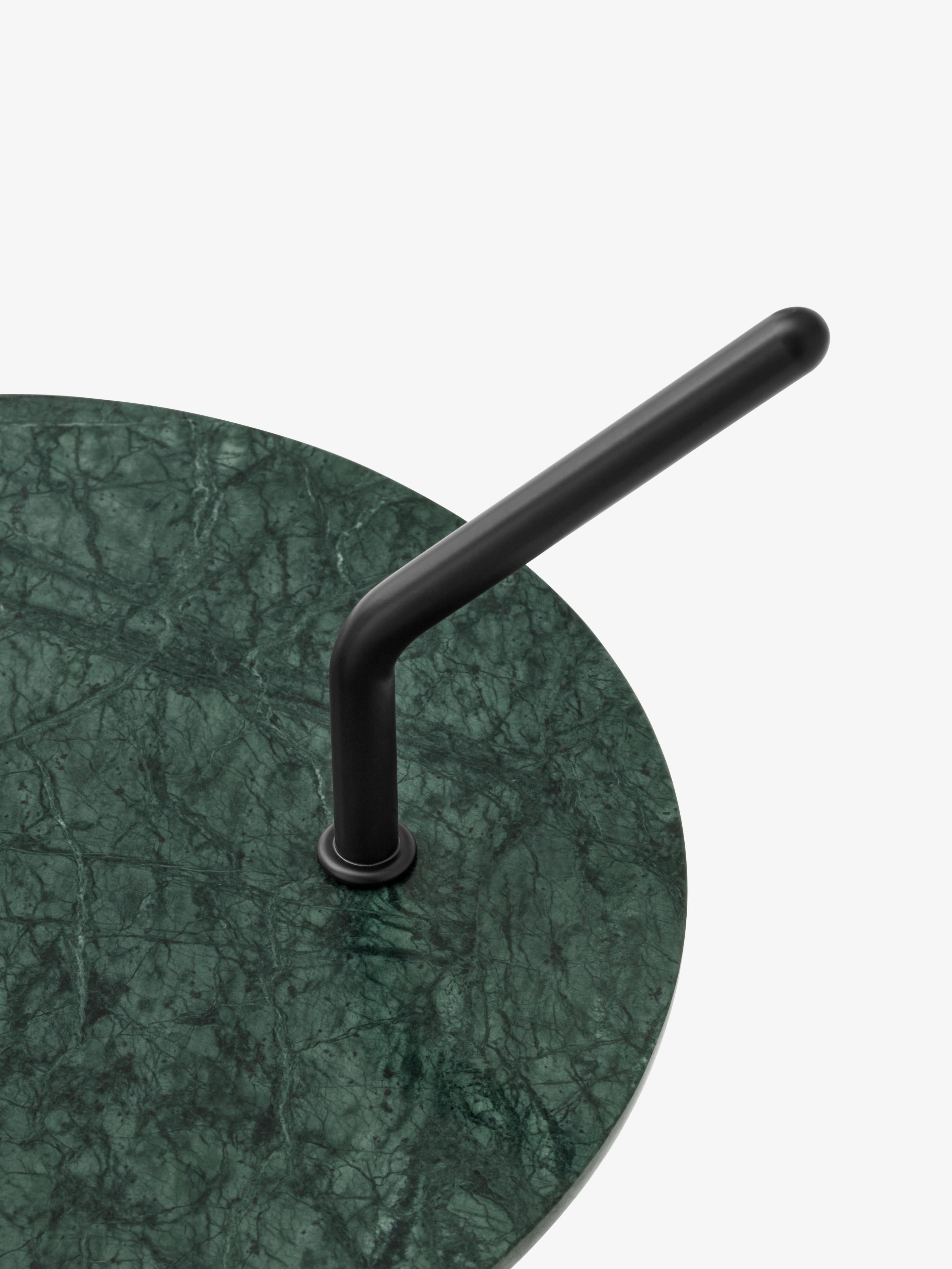 Side table HALTEN SH9 with green marble top and black base