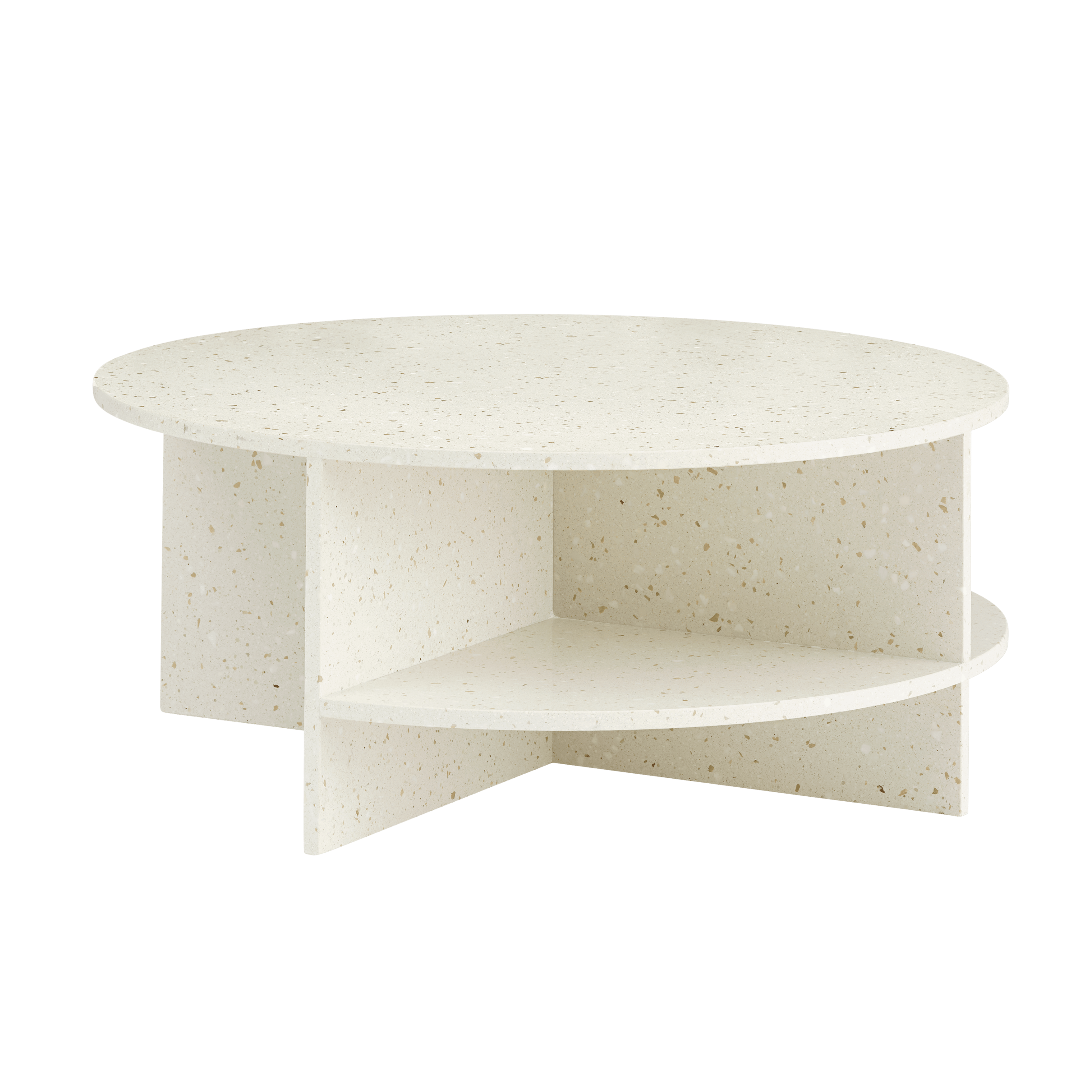 HALVES Outdoor Coffee Table Broken White Terrazzo