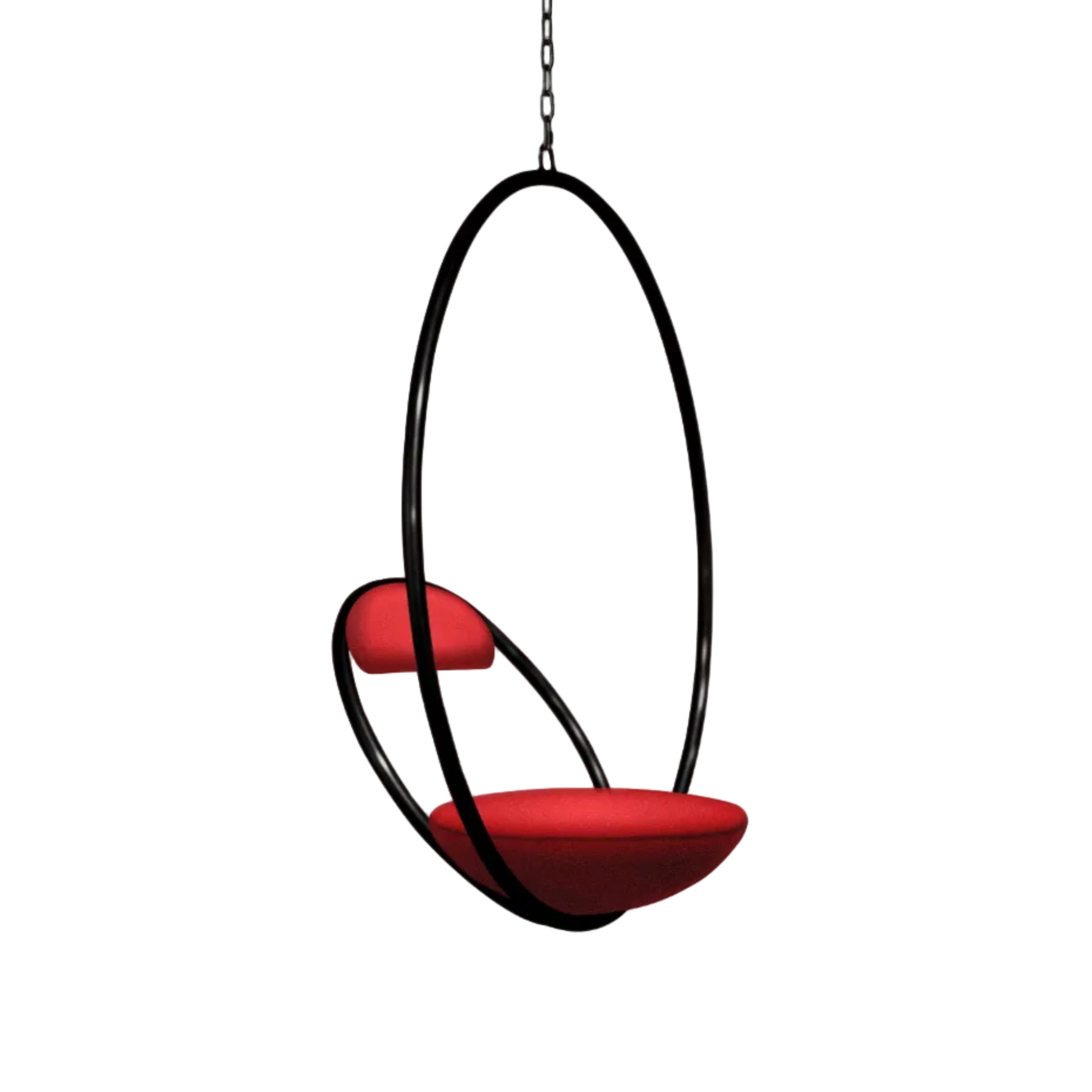 HANGING HOOP Red Hanging Chair with Black Finish