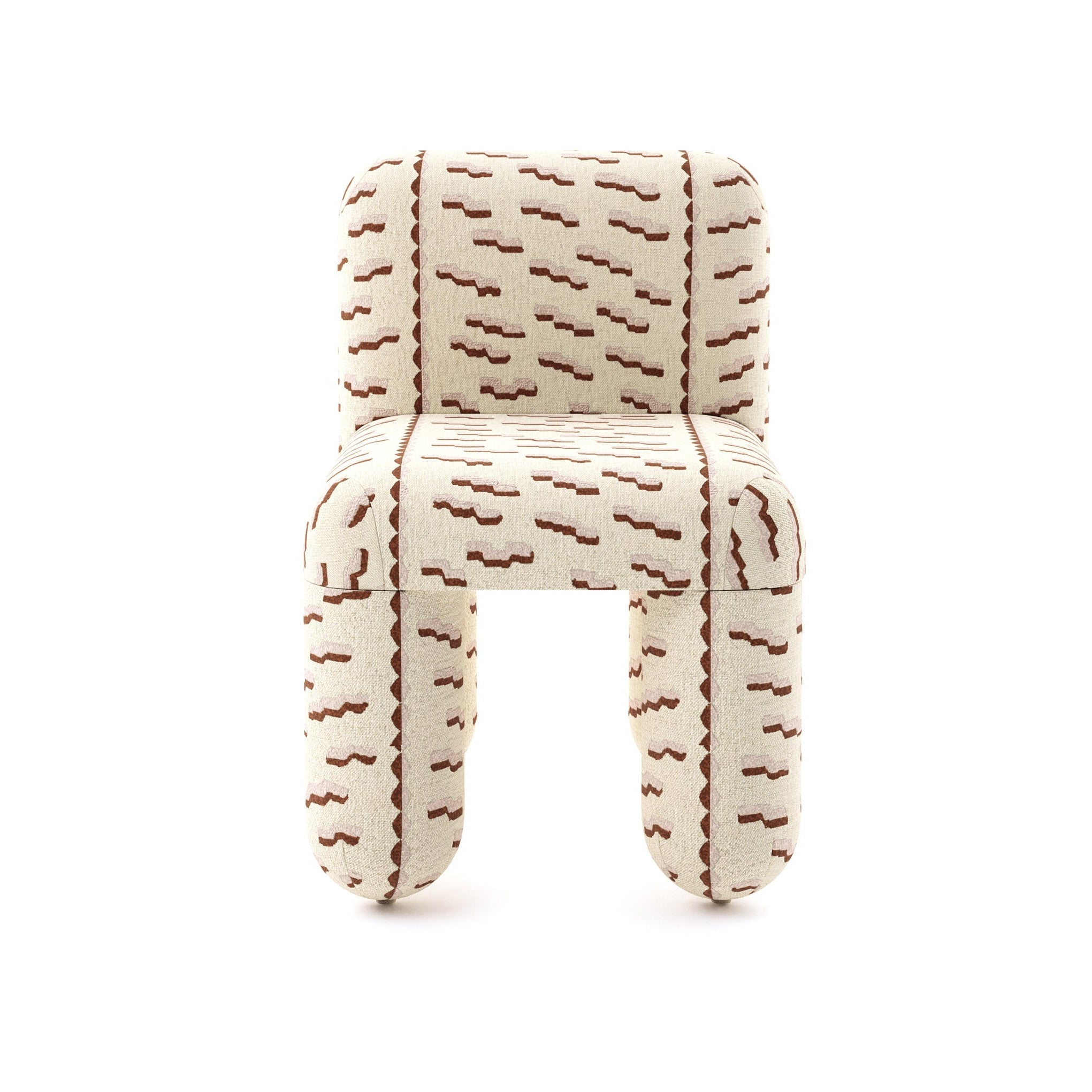 HELLO chair sand beige with brown pattern
