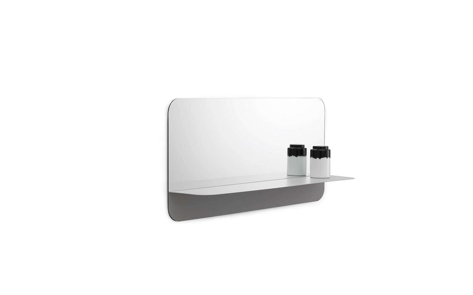 Horizon HORIZONTAL Spiegel mit Regal grau