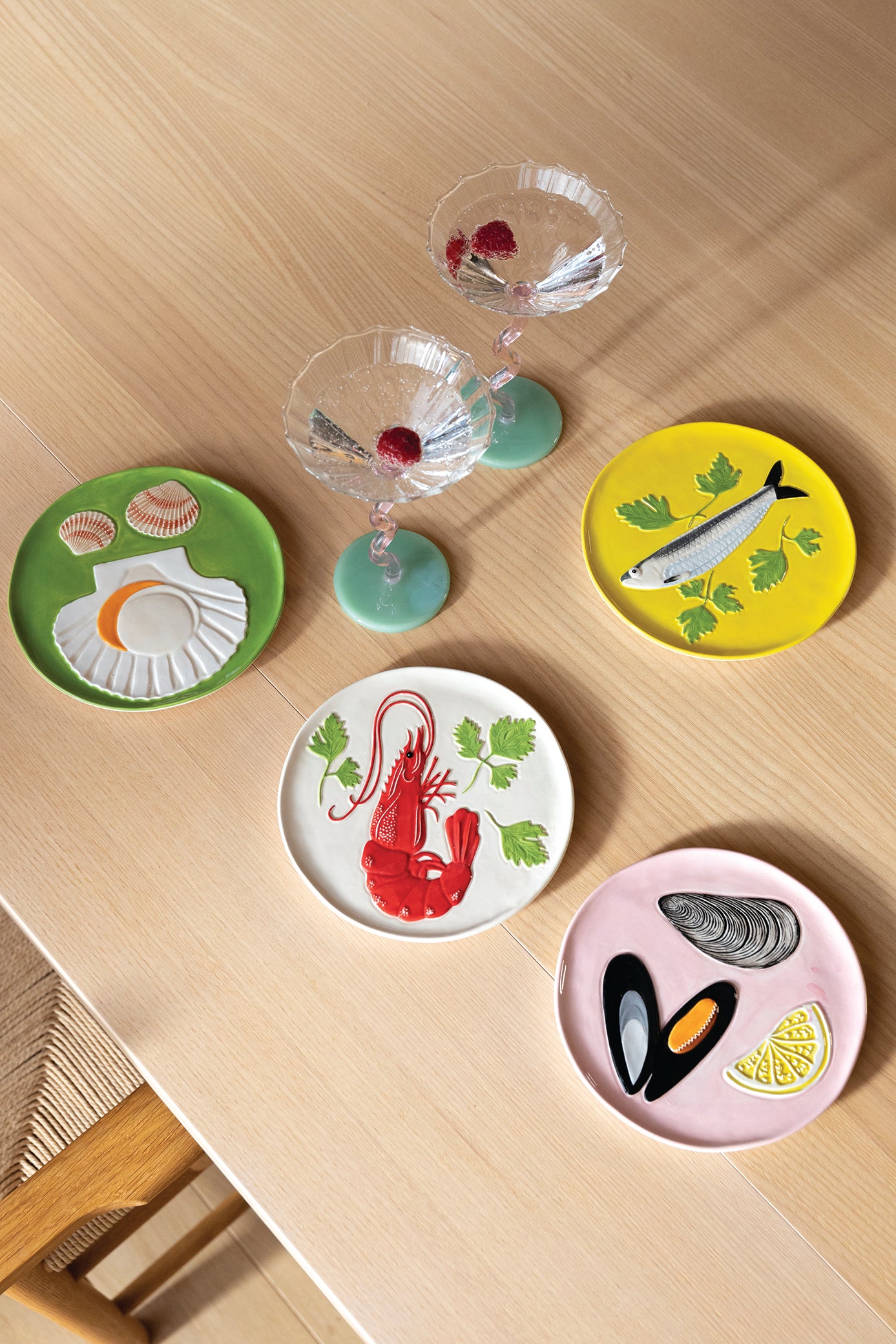 DE LA MER Colorful Dessert Plate Set