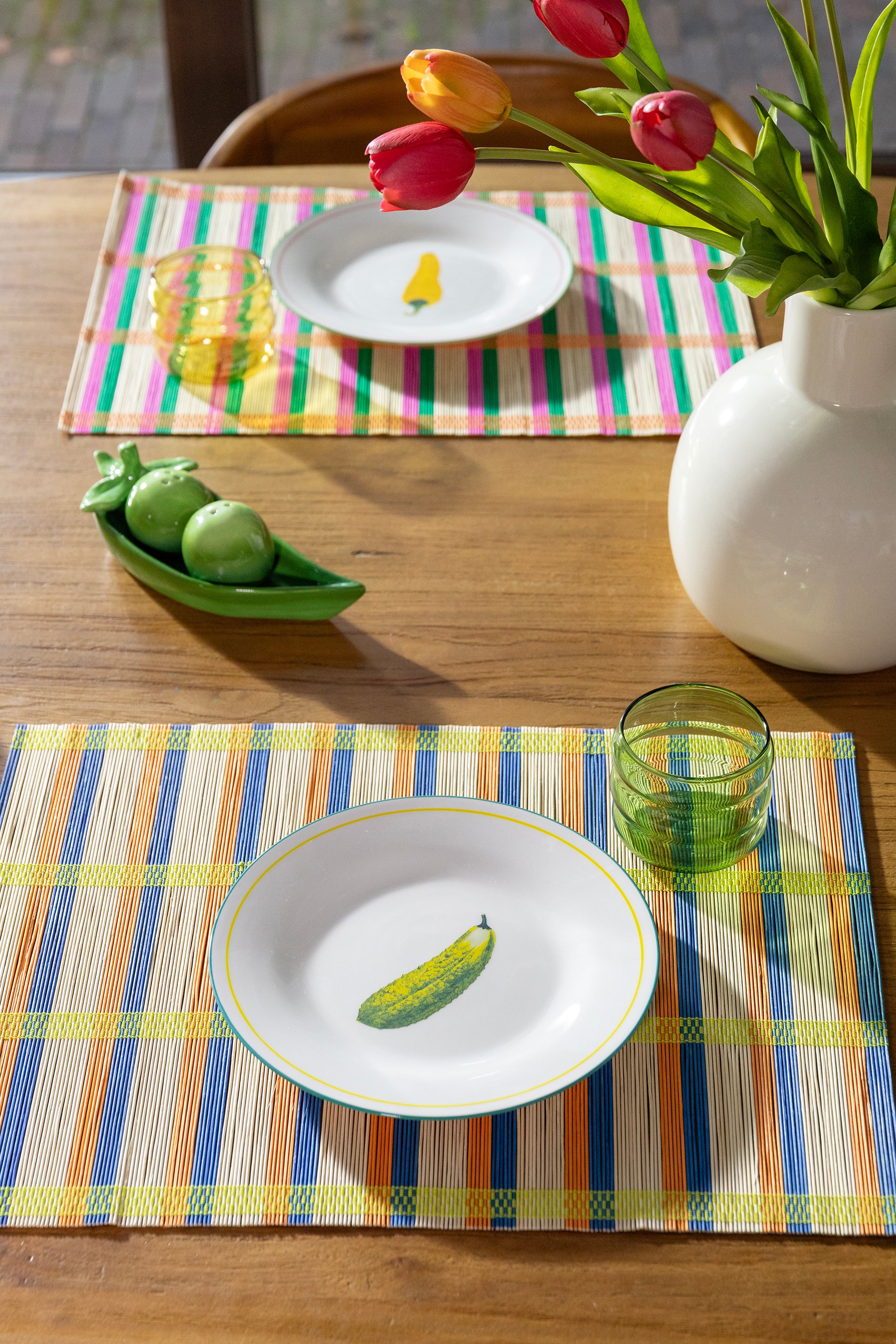 Set of breakfast plates VEGETABLE white