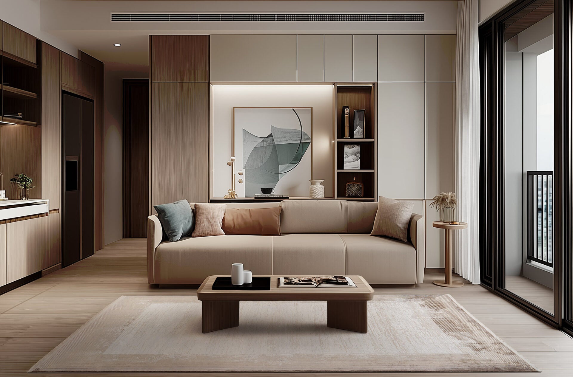 Teppich BORDER beige mit Braun