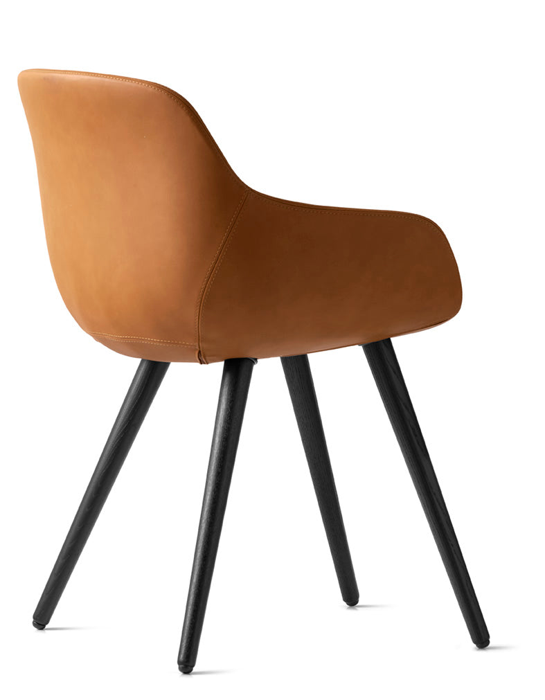 Upholstered IGLOO Chair with Black Wooden Base