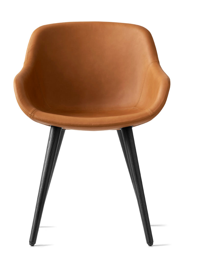 Upholstered IGLOO Chair with Black Wooden Base