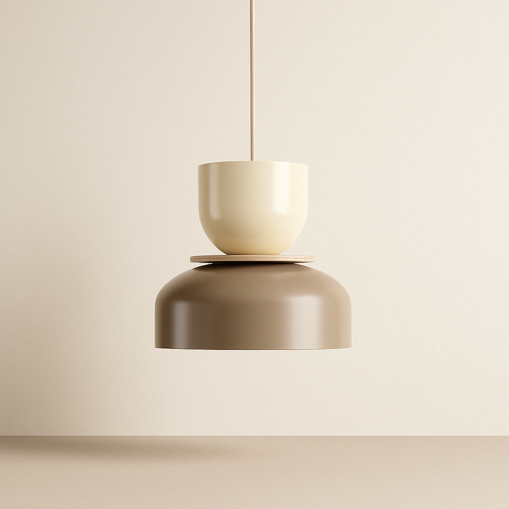 UTO Pendelleuchte creme mit beige