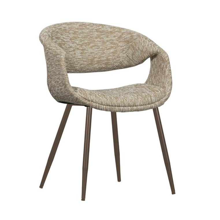 Yossi Dining Chair Sand with Metal Leg Copper