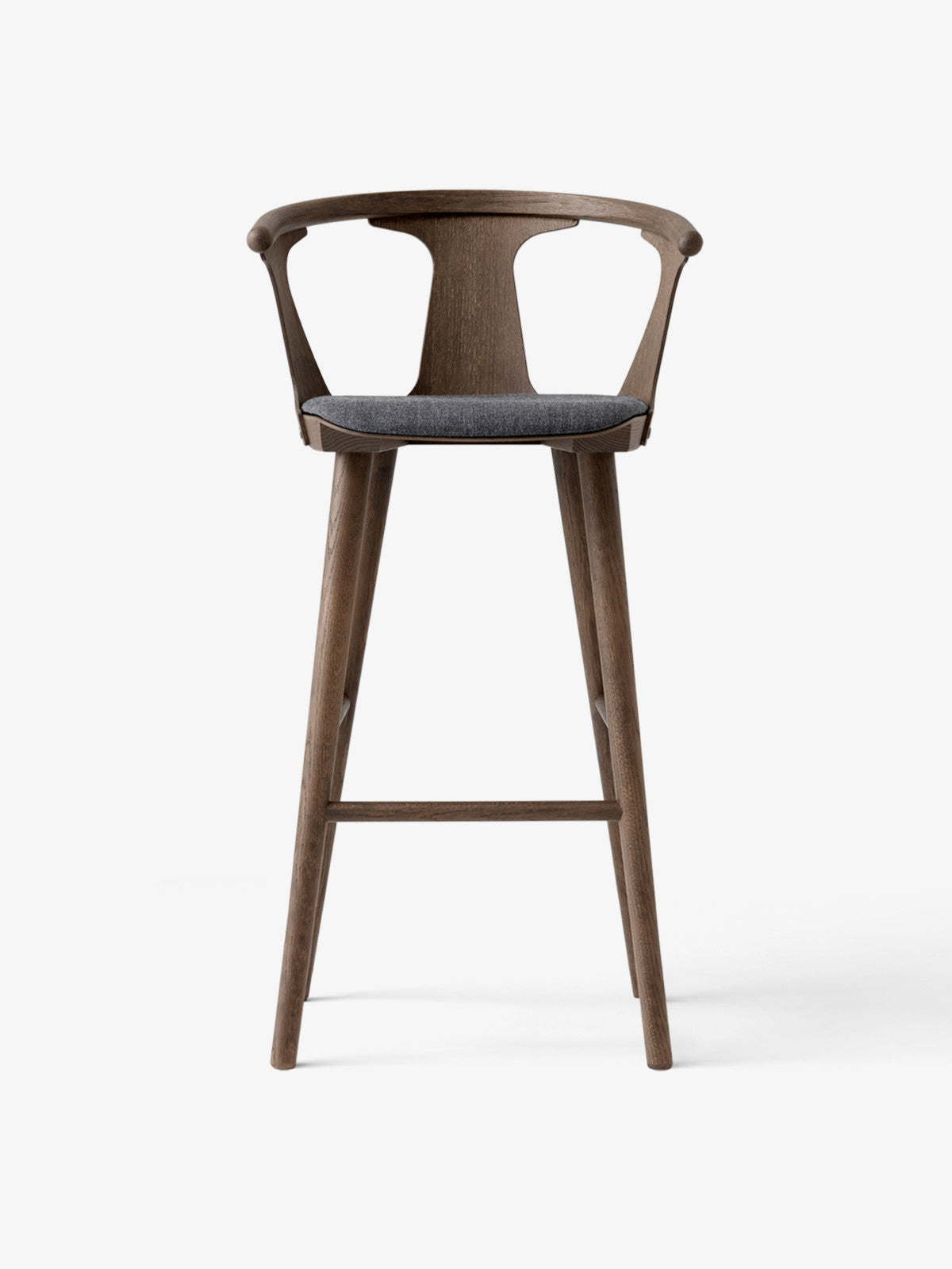 IN BETWEEN stool in smoked oiled oak with upholstered seat
