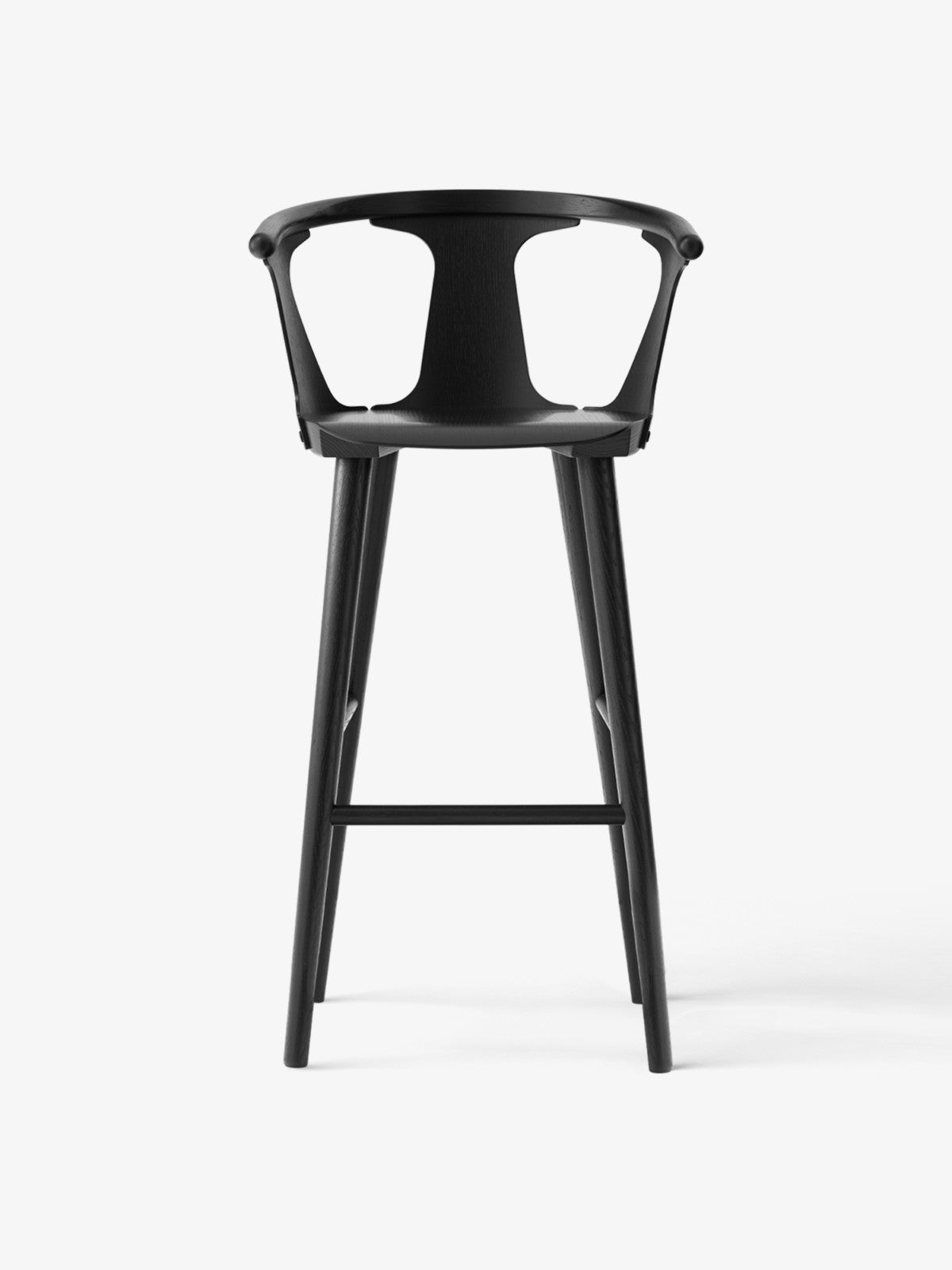 IN BETWEEN Stool black lacquered oak