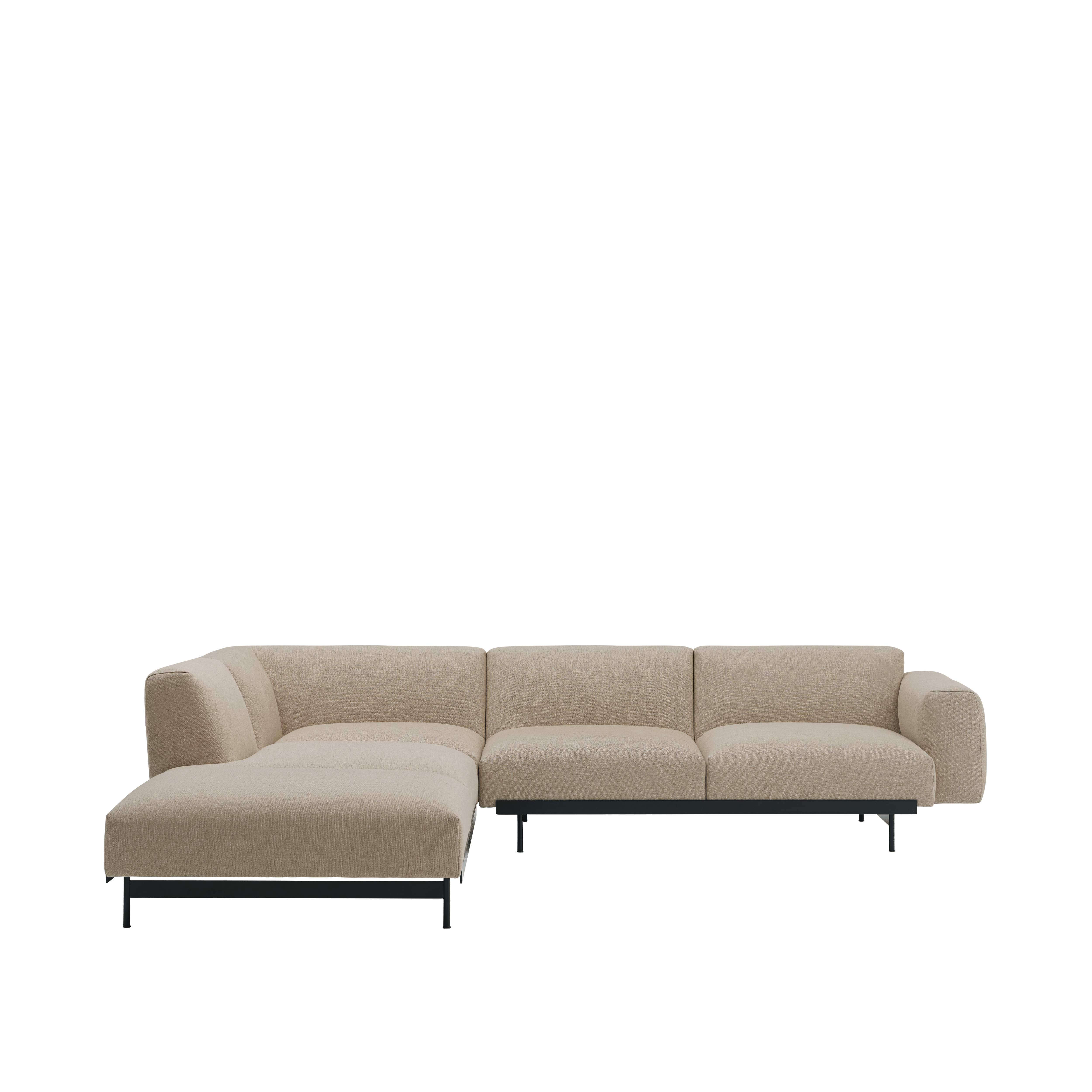 Left-facing open corner sofa IN SITU upholstered