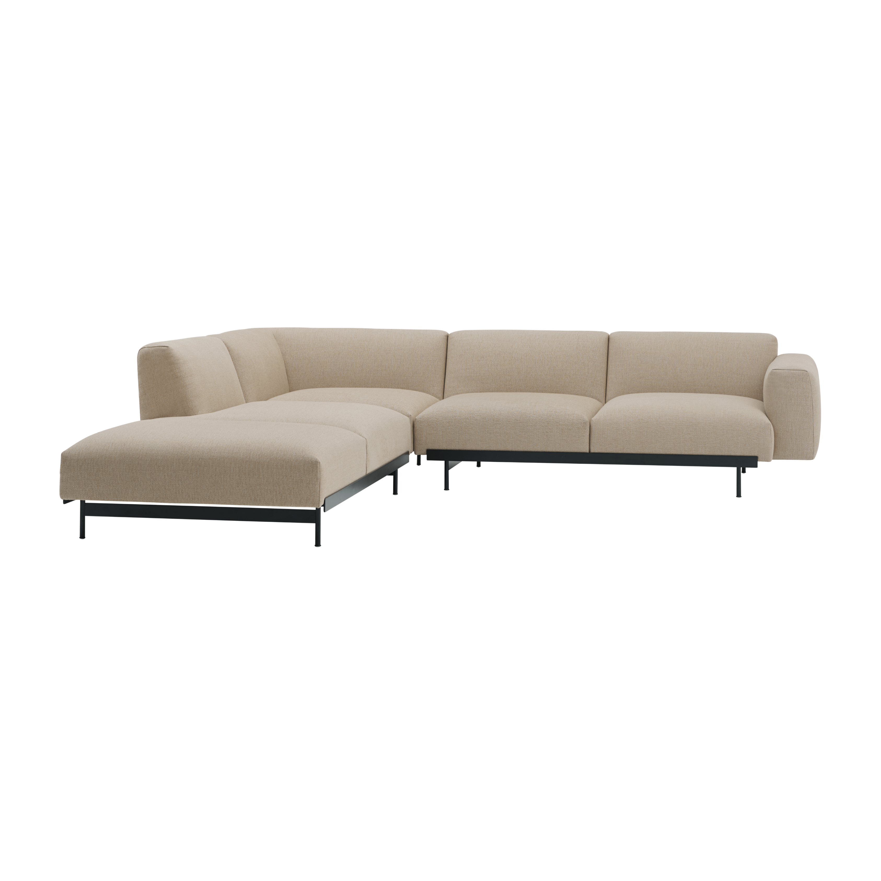 Left-facing open corner sofa IN SITU upholstered