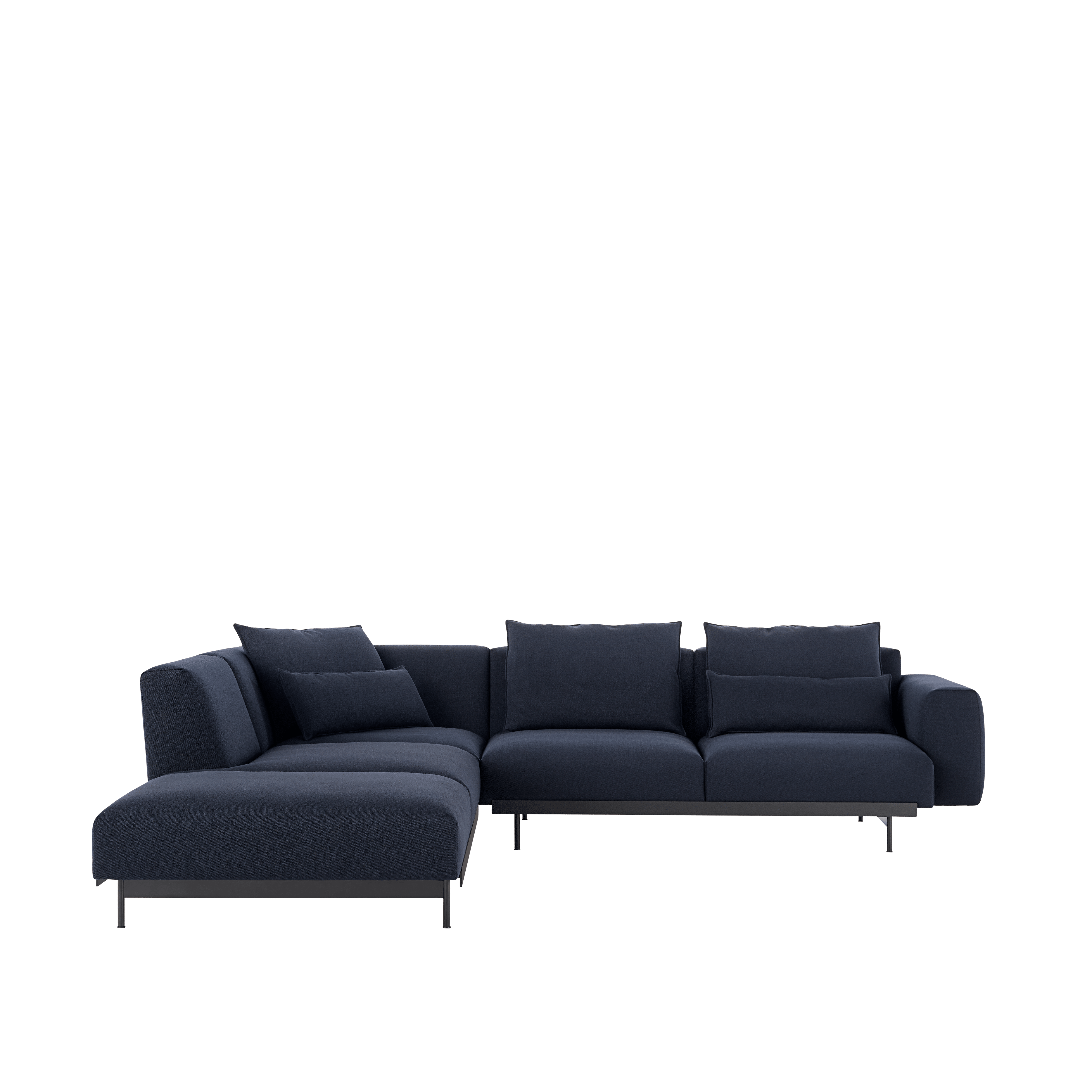 Left-facing open corner sofa IN SITU upholstered