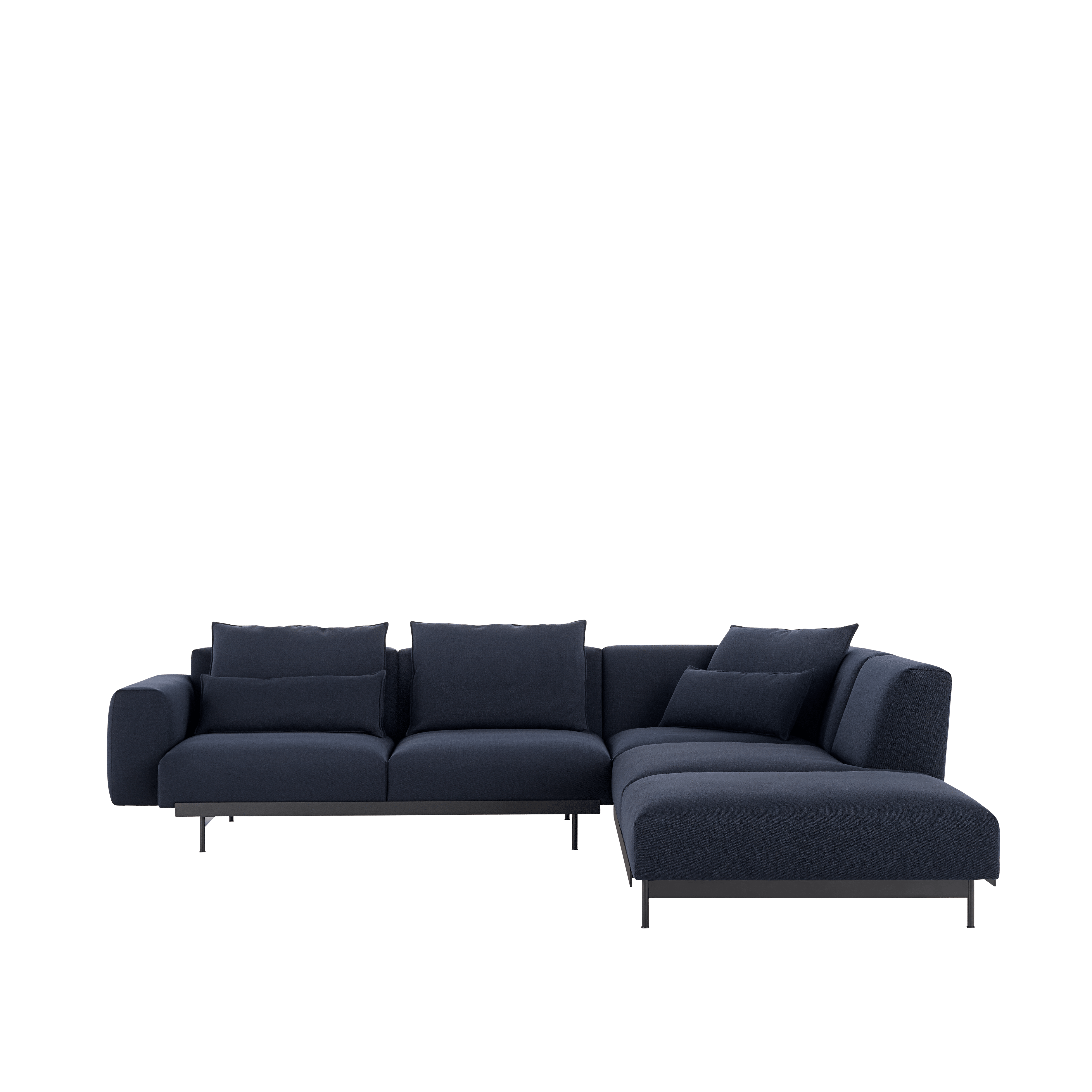 Right-facing open corner sofa IN SITU upholstered