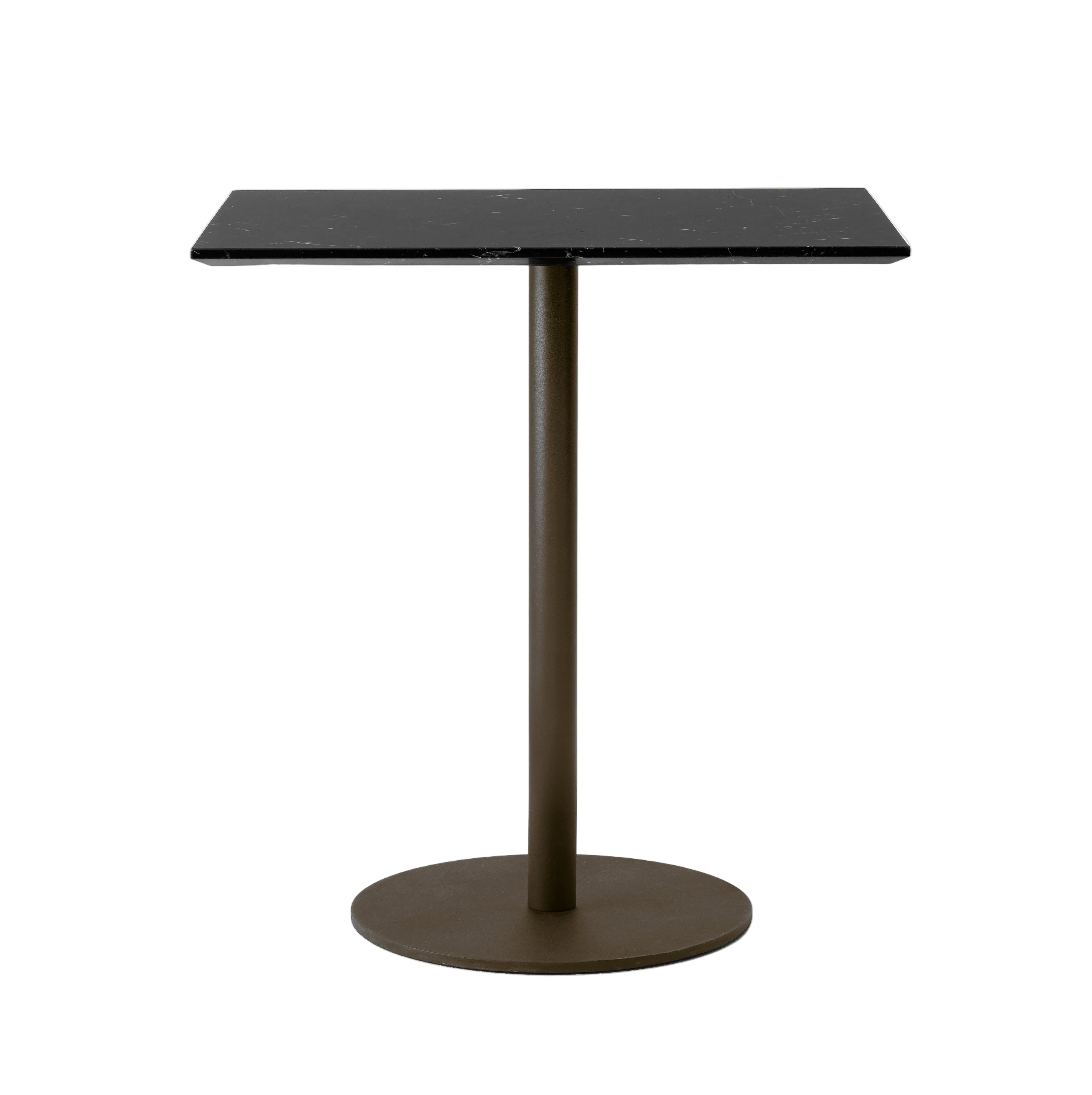 IN BETWEEN SK16 café table with a black marble top and a brown base