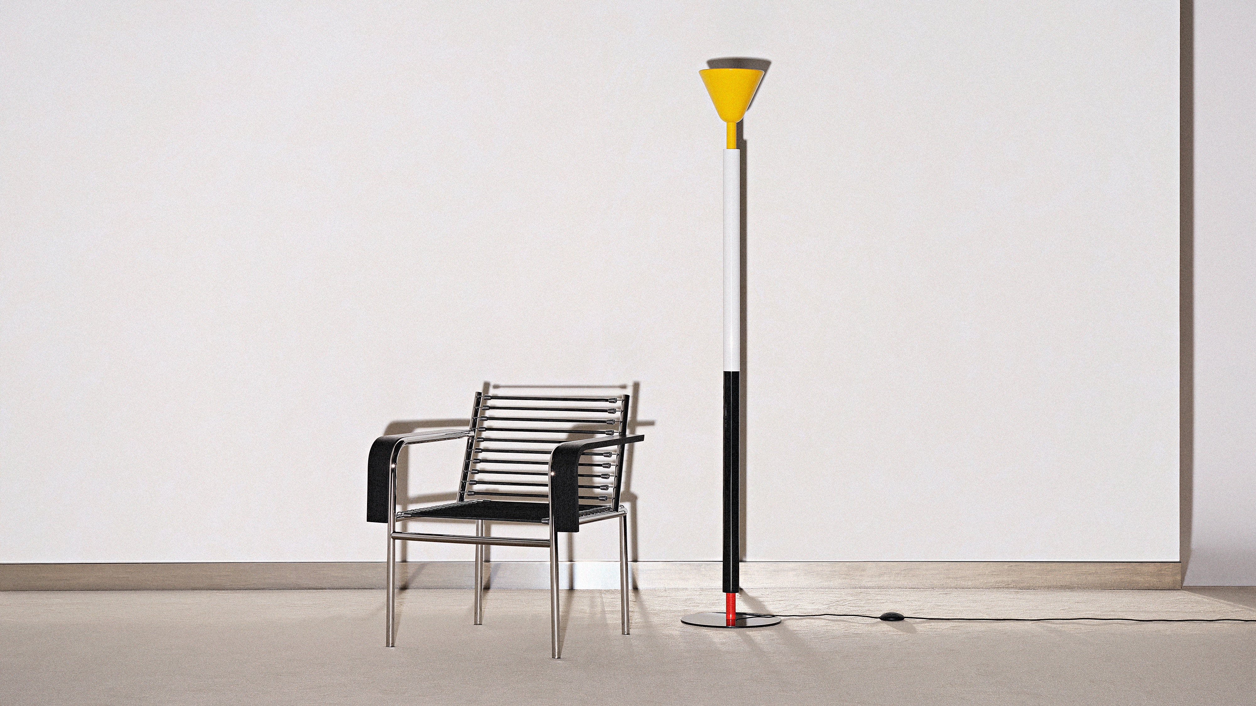 SANDOWS Armchair in Black with Steel Base