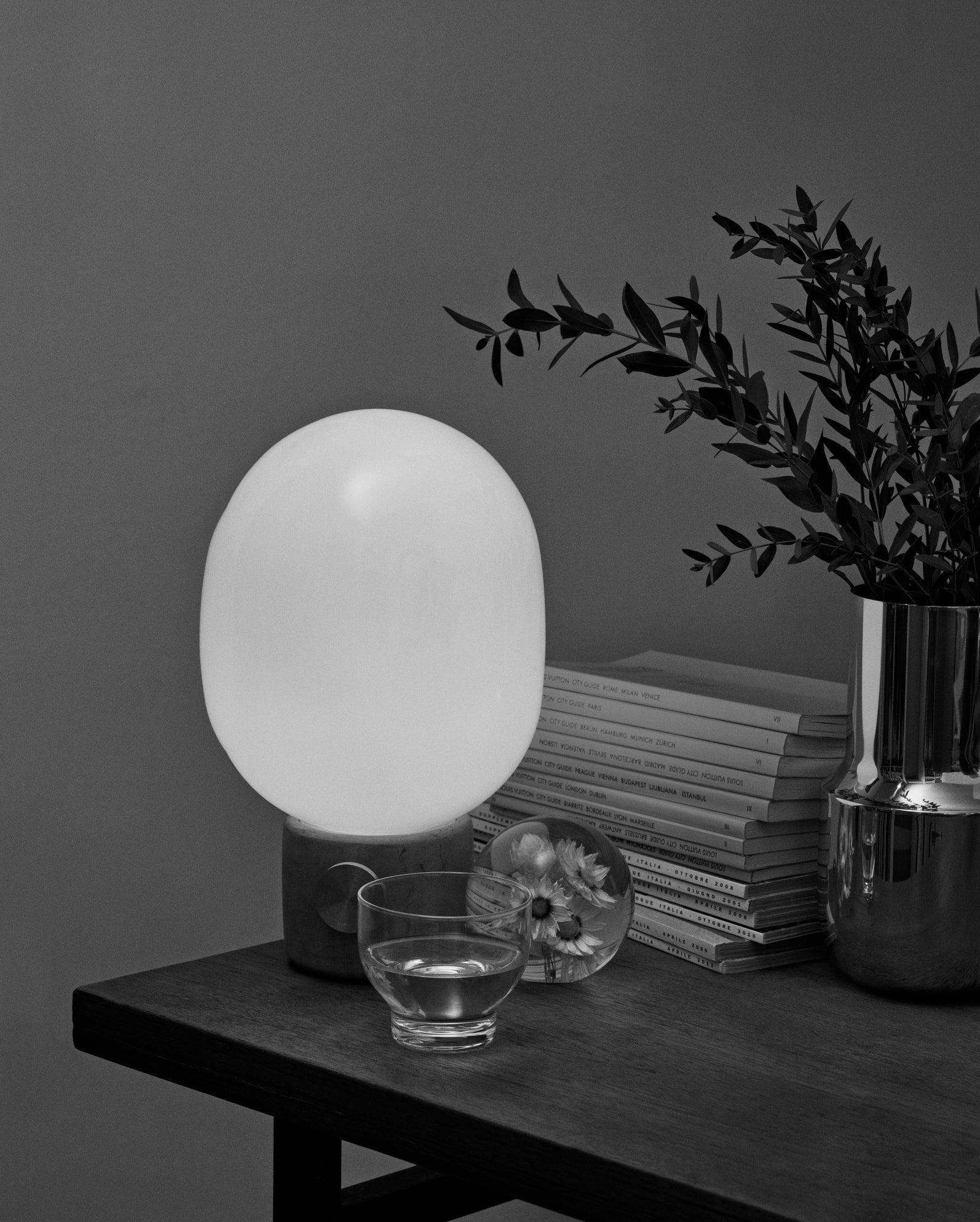 JWDA Table Lamp Blown Glass with Brass Base