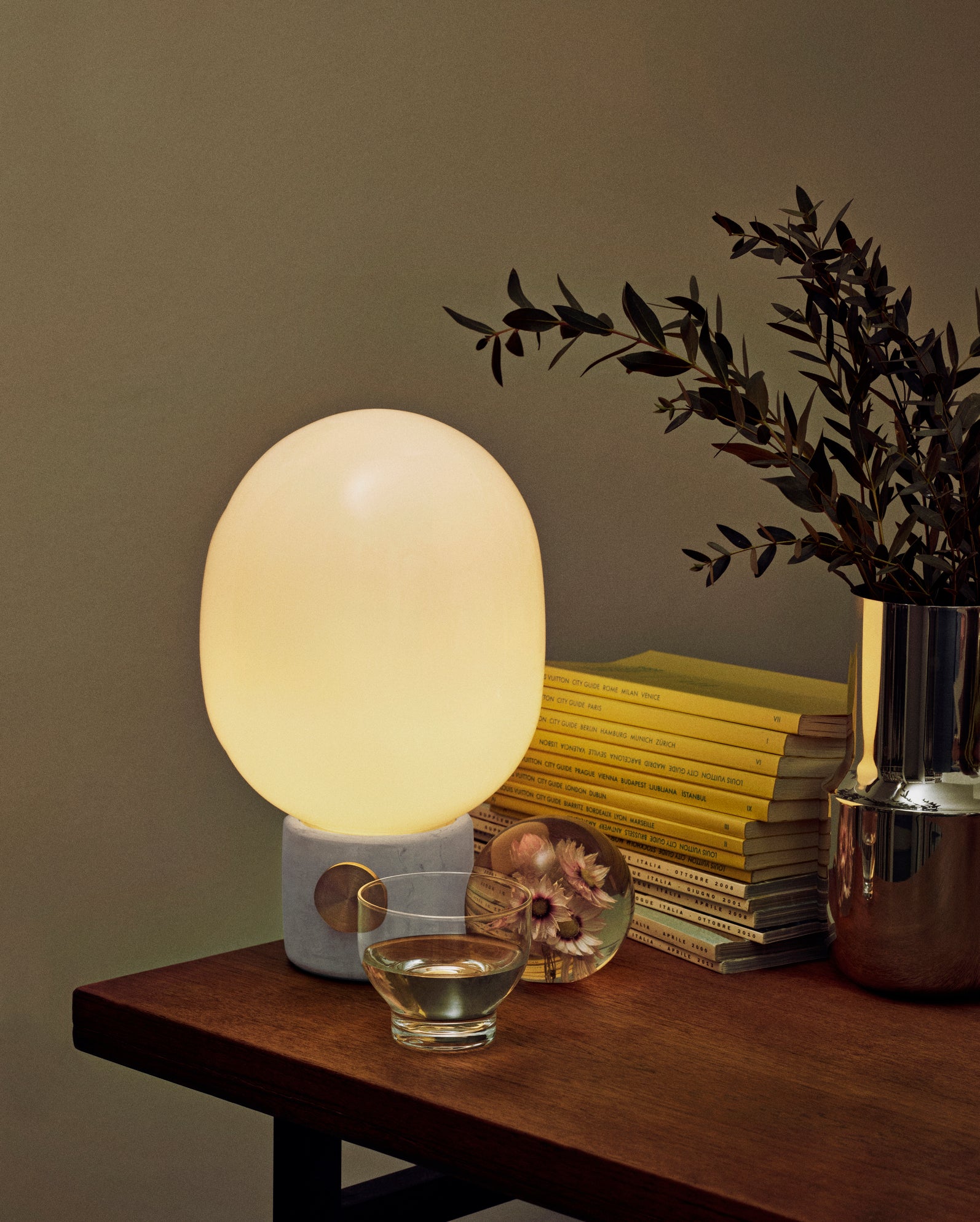 JWDA Table Lamp Blown Glass with Brass Base