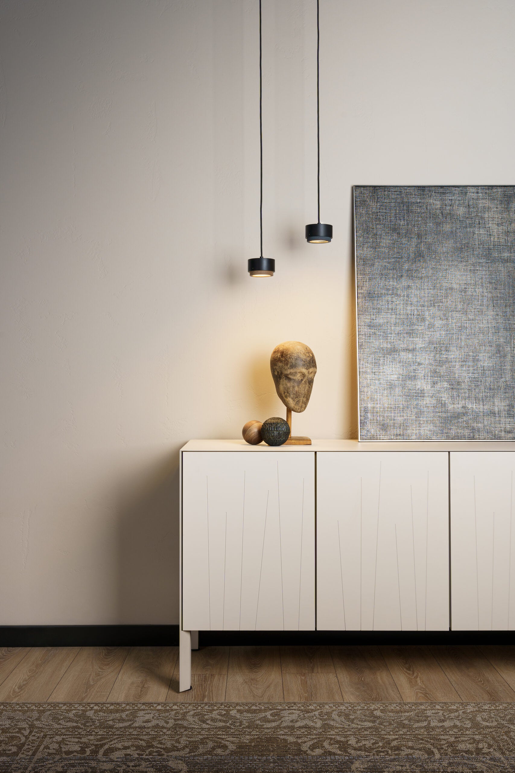 JUBI pendant lamp in aluminum with concrete