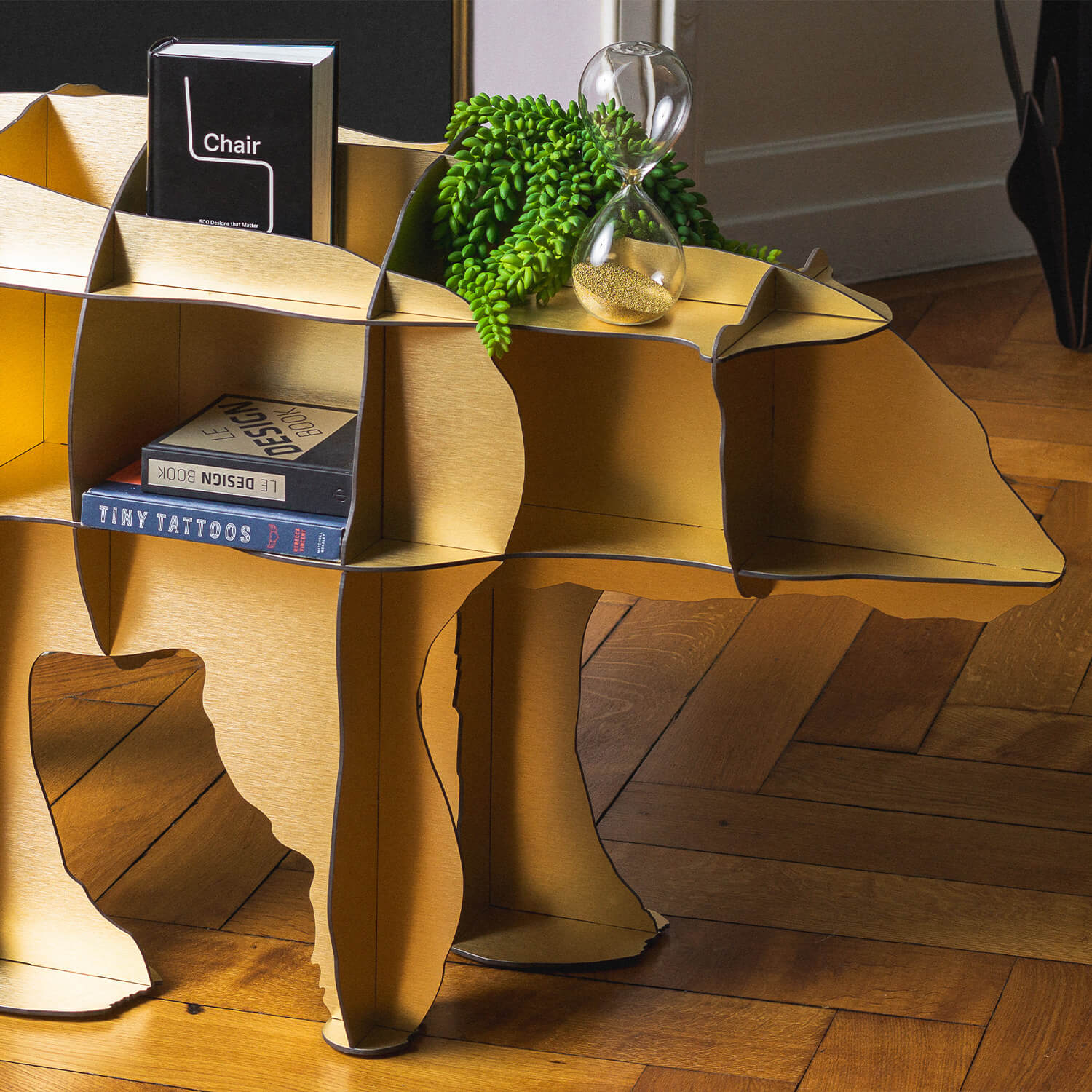 JUNE Gold Bookcase