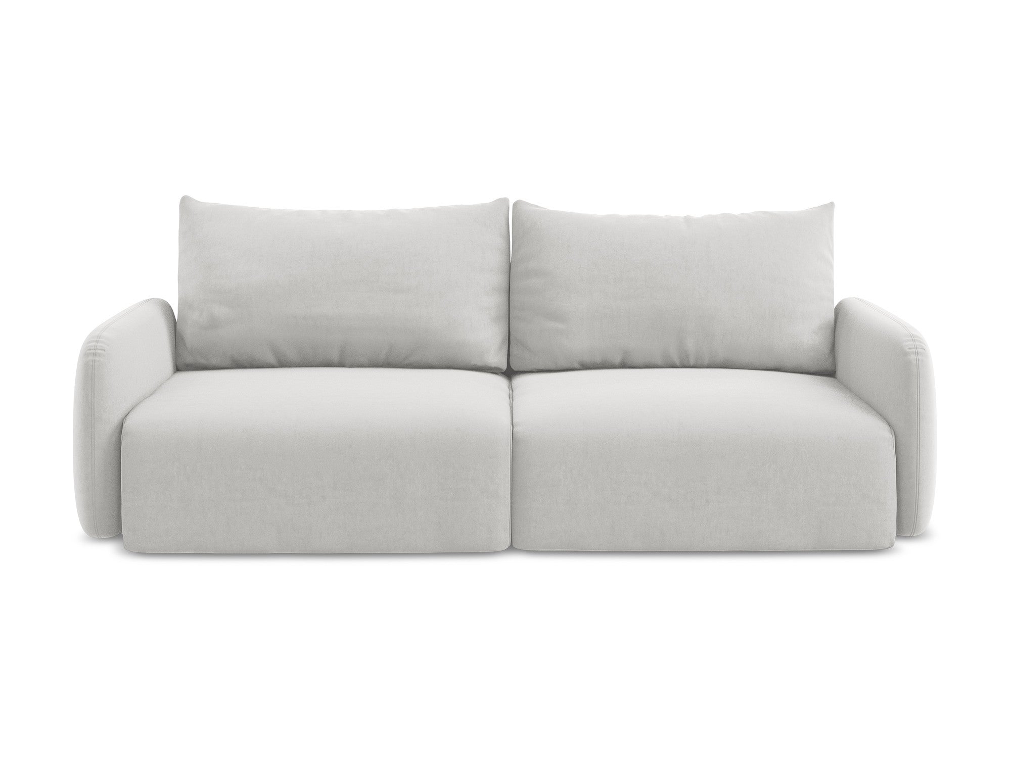 Velvet 3-Seater Sofa with Sleeping Function KALENA Silver