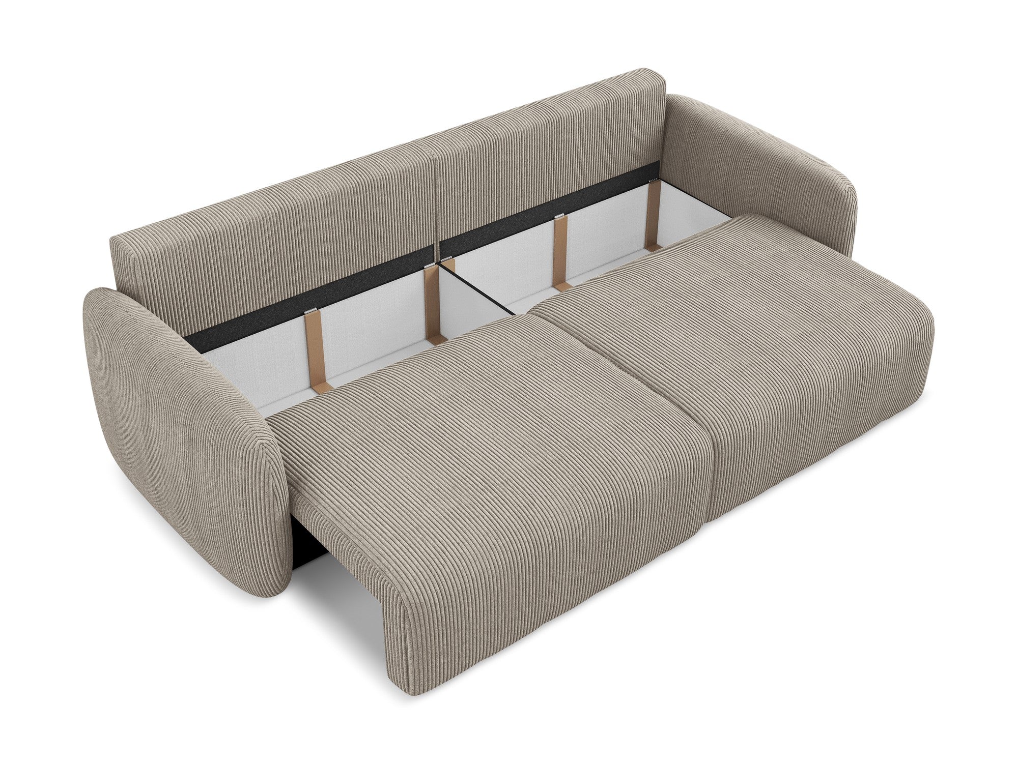 3-Seater Sofa with Sleeping Function KALENA Dark Beige Corduroy