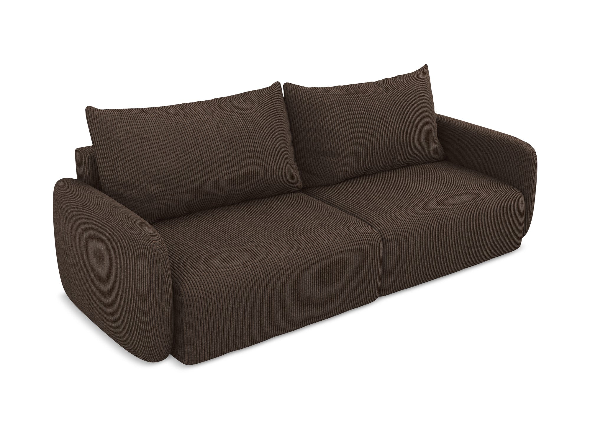 3-Seater Sofa with Sleeping Function KALENA Chocolate Corduroy