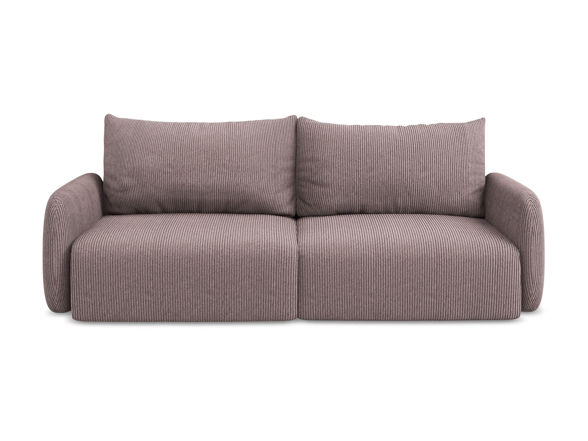 3-Seater Sofa with Sleeping Function KALENA in Muted Pink Corduroy
