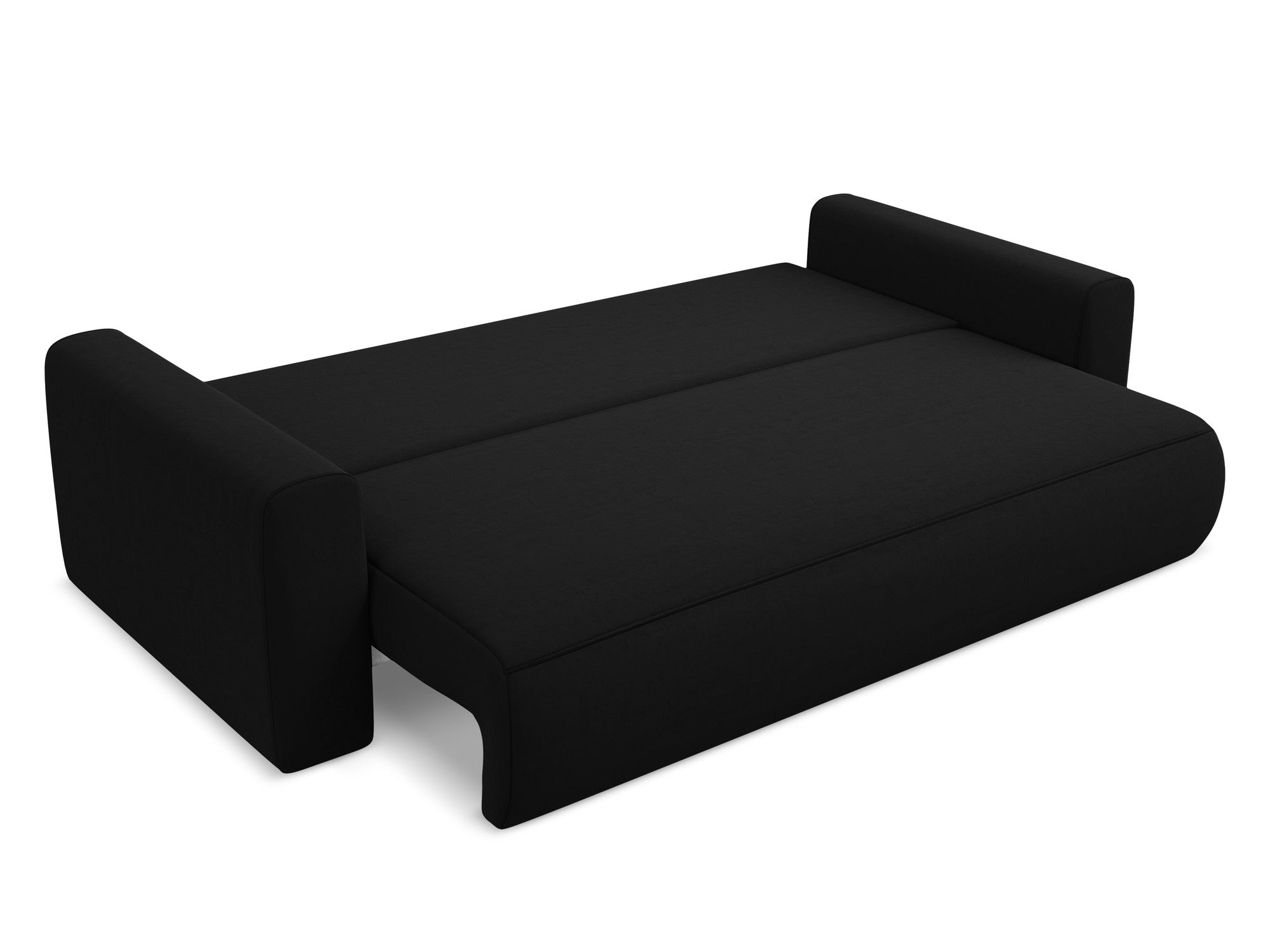 Black 3-Seater Velvet Sofa with Sleeping Function KAPUA