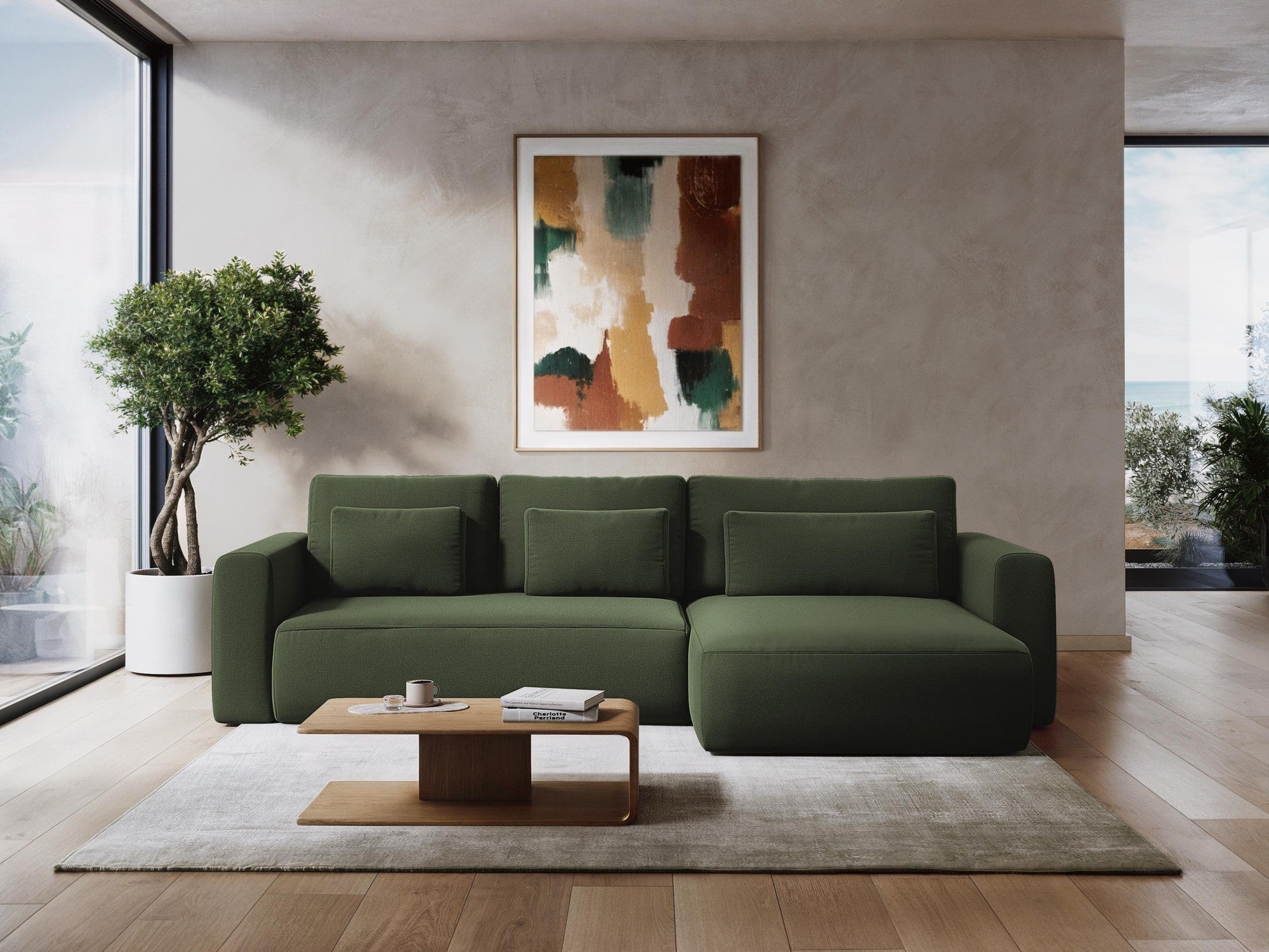 Black 3-Seater Velvet Sofa with Sleeping Function KAPUA
