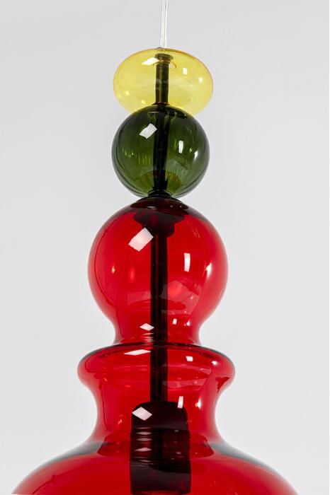 Hanging lamp Mazzo tre spiral colorful glass