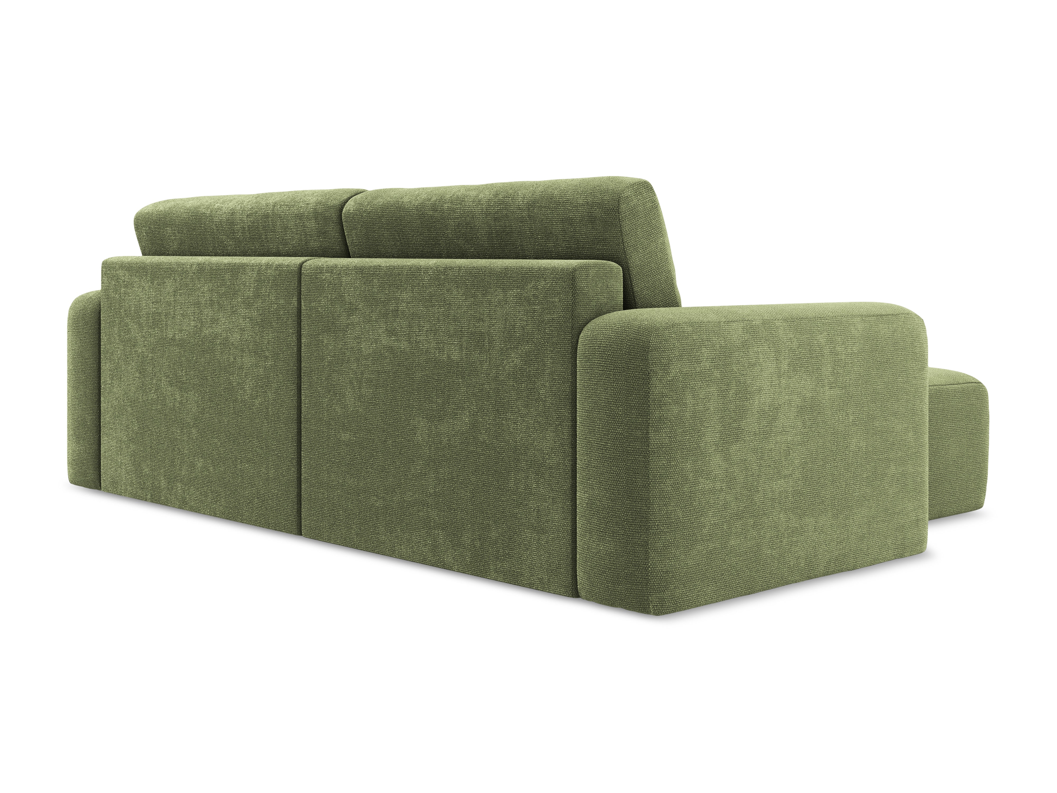 Left-facing corner sofa bed KONA green chenille