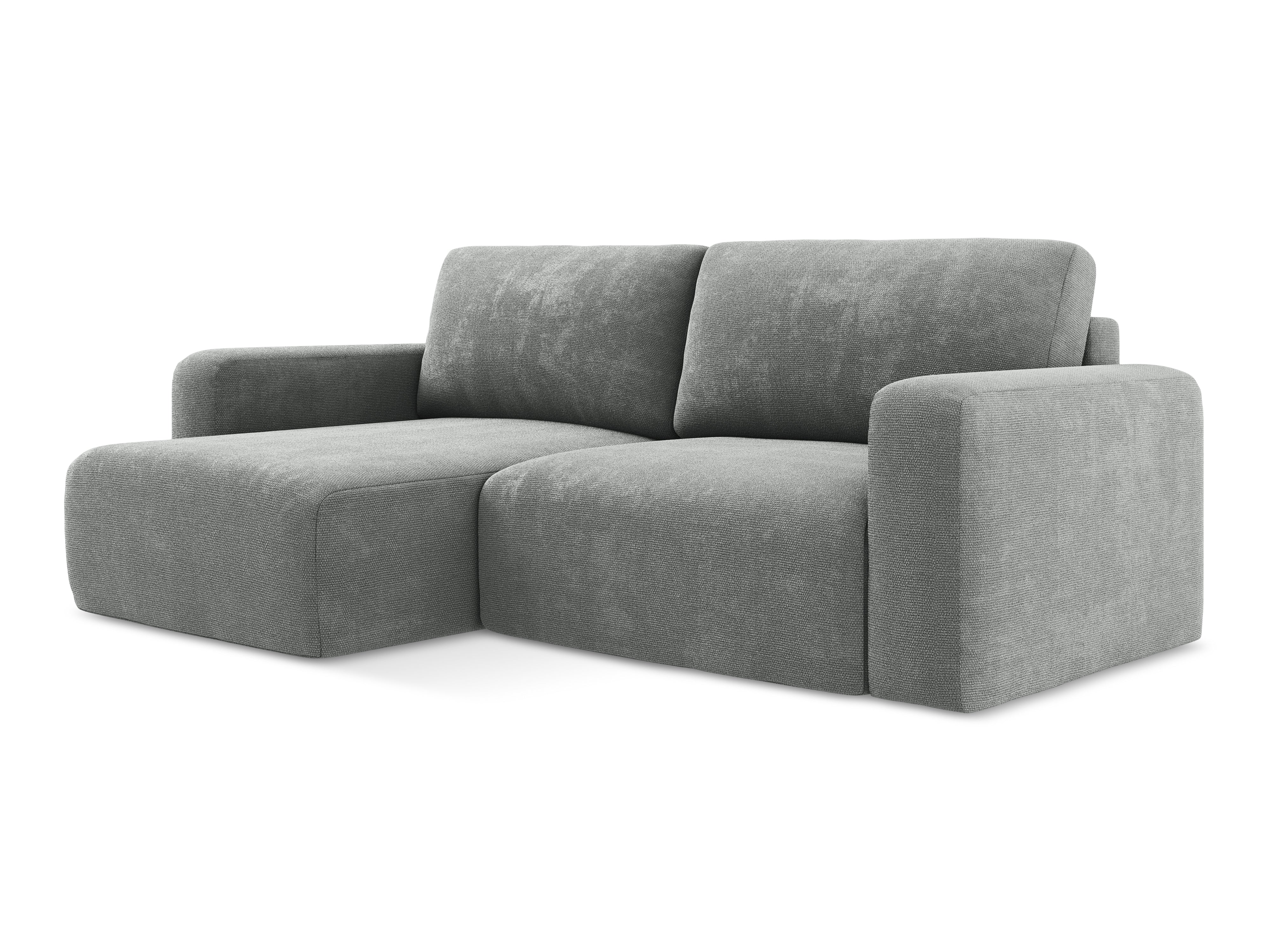 Left-sided corner sofa bed KONA gray chenille