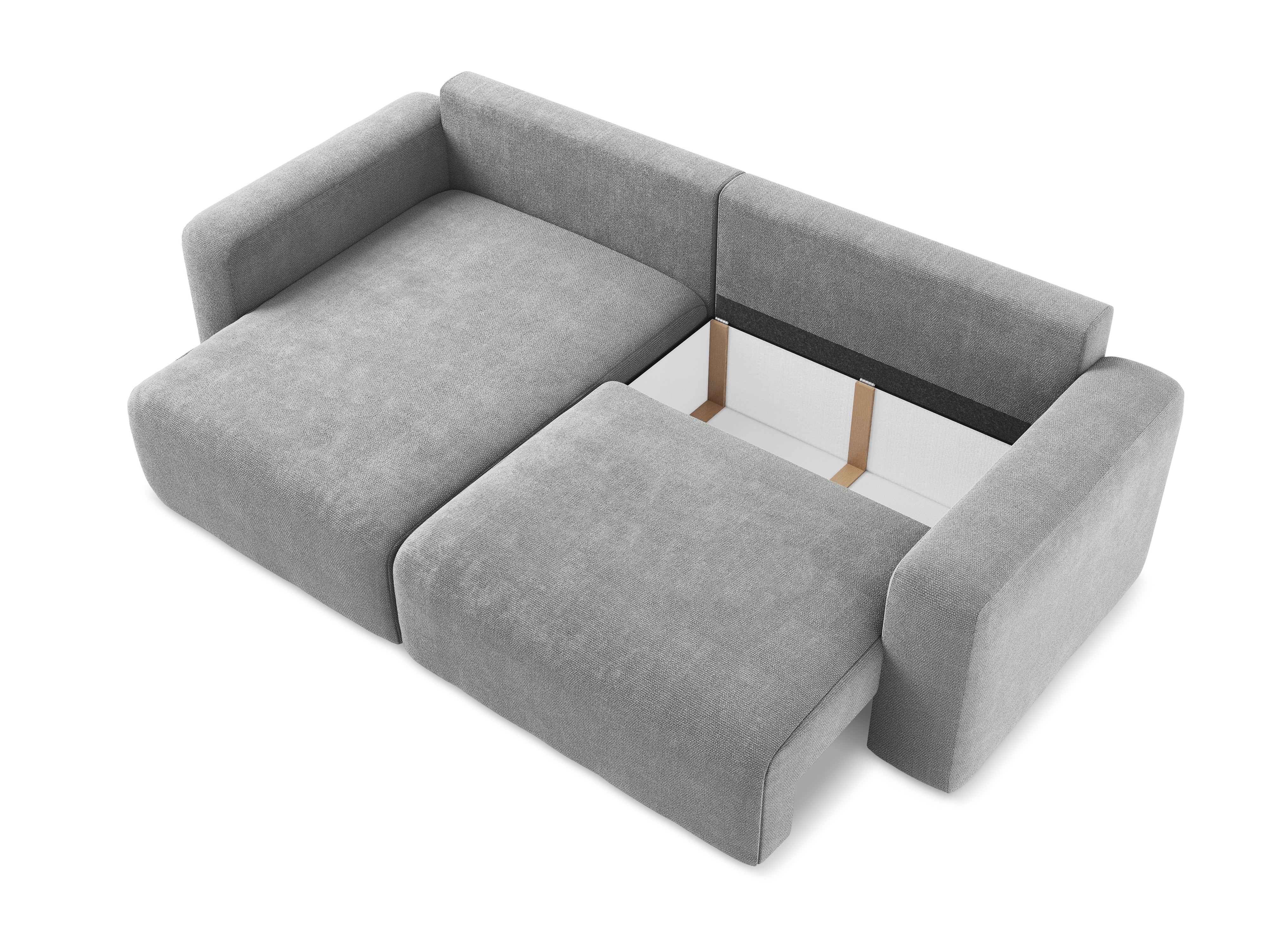 Left-sided corner sofa bed KONA gray chenille