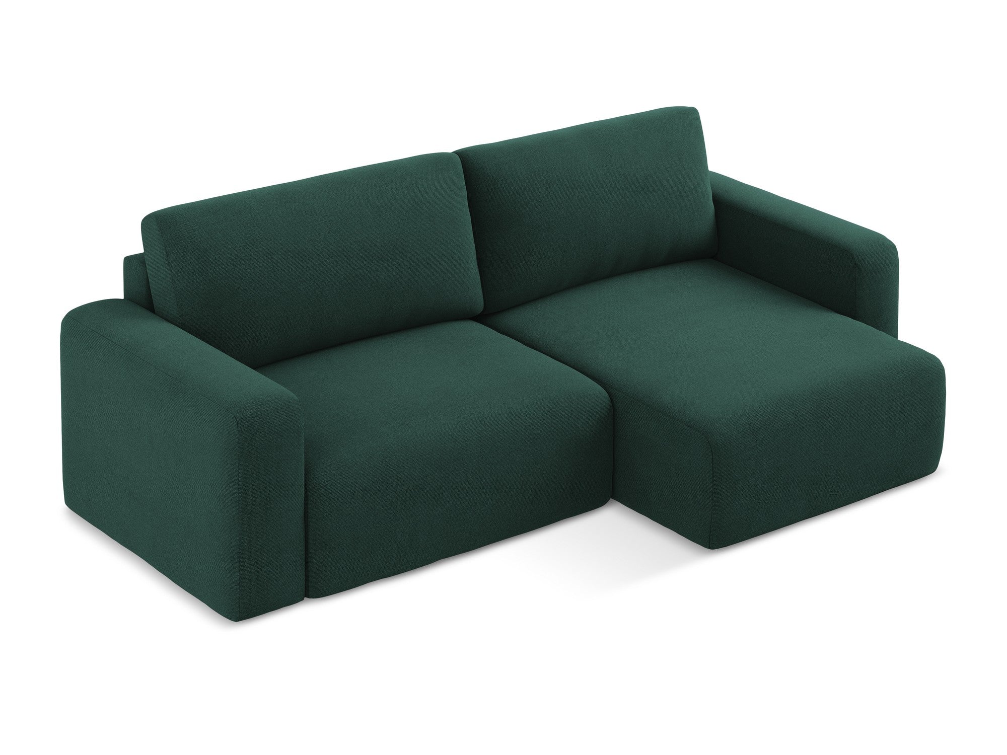 Right-sided corner sofa bed KONA in bottle green