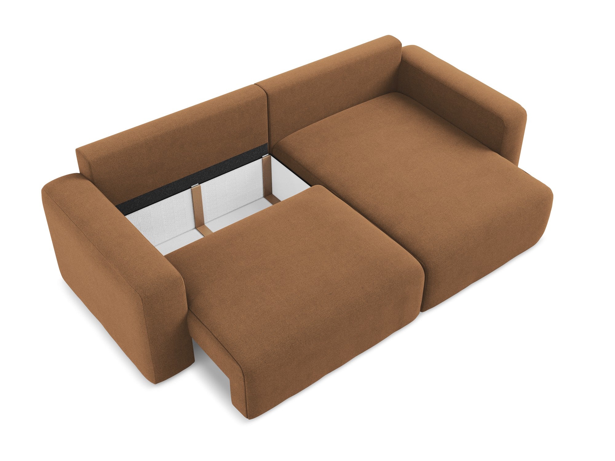 Right-sided corner sofa bed KONA terracotta