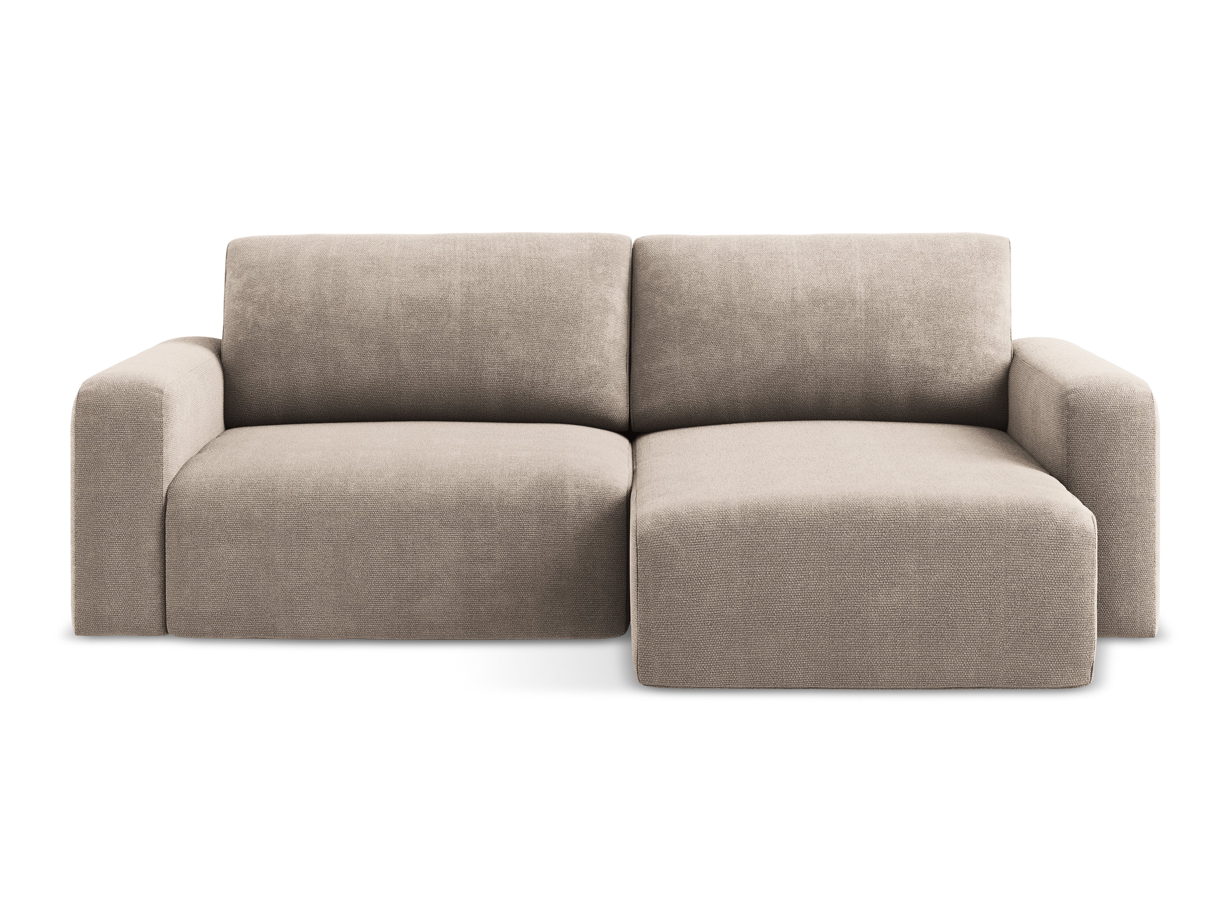 Right-hand corner sofa bed KONA dark beige chenille