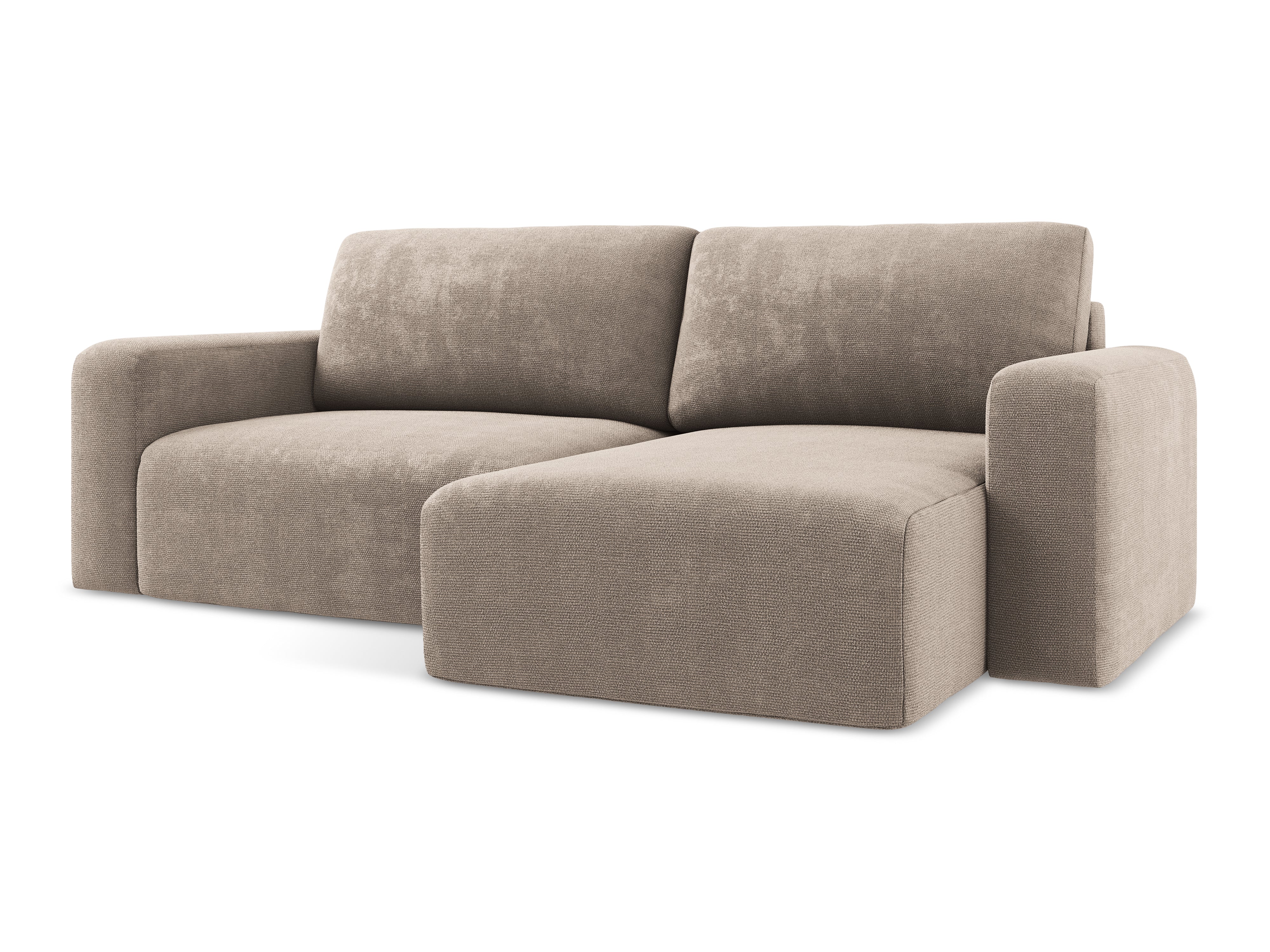 Right-hand corner sofa bed KONA dark beige chenille