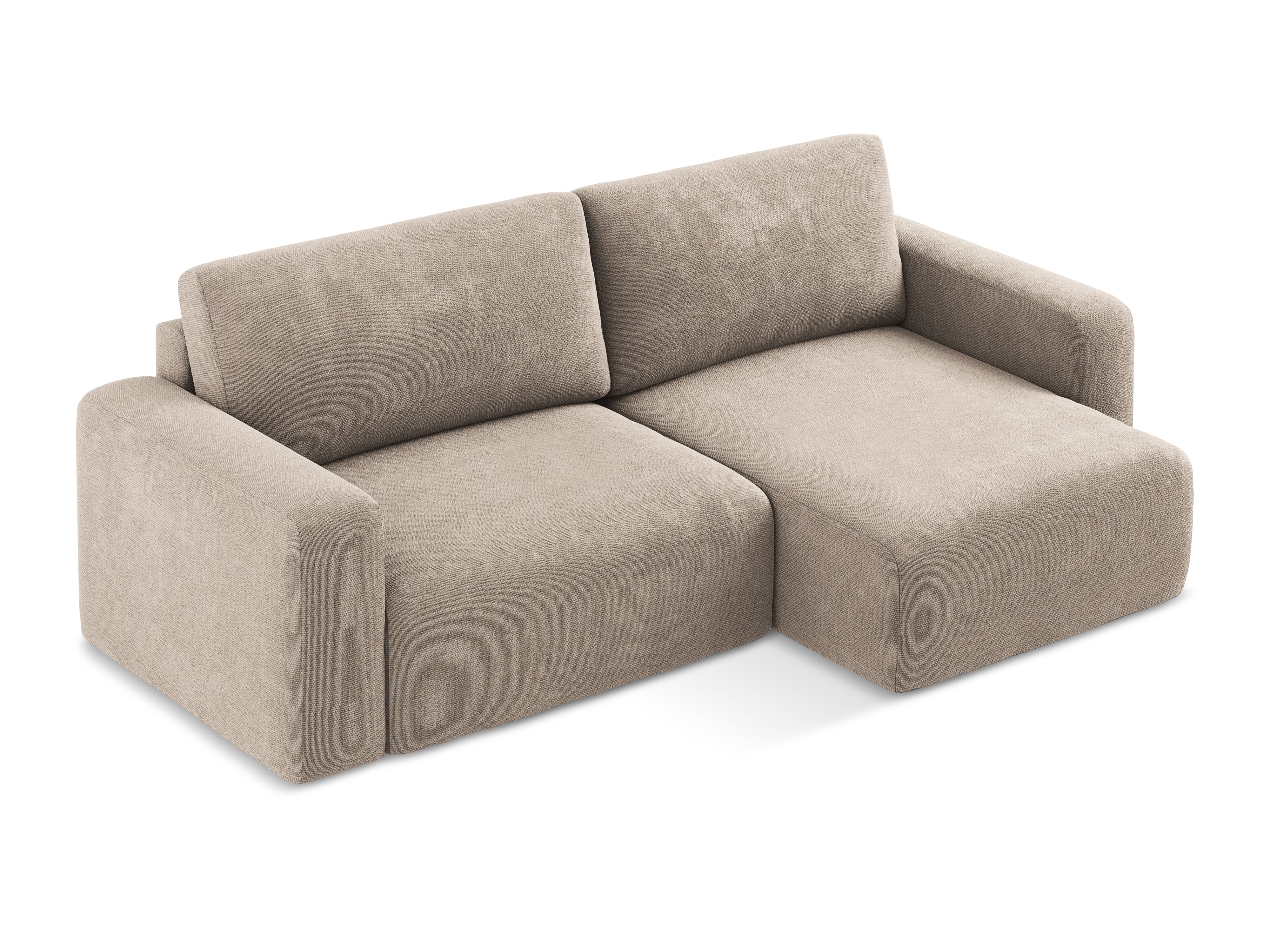 Right-hand corner sofa bed KONA dark beige chenille
