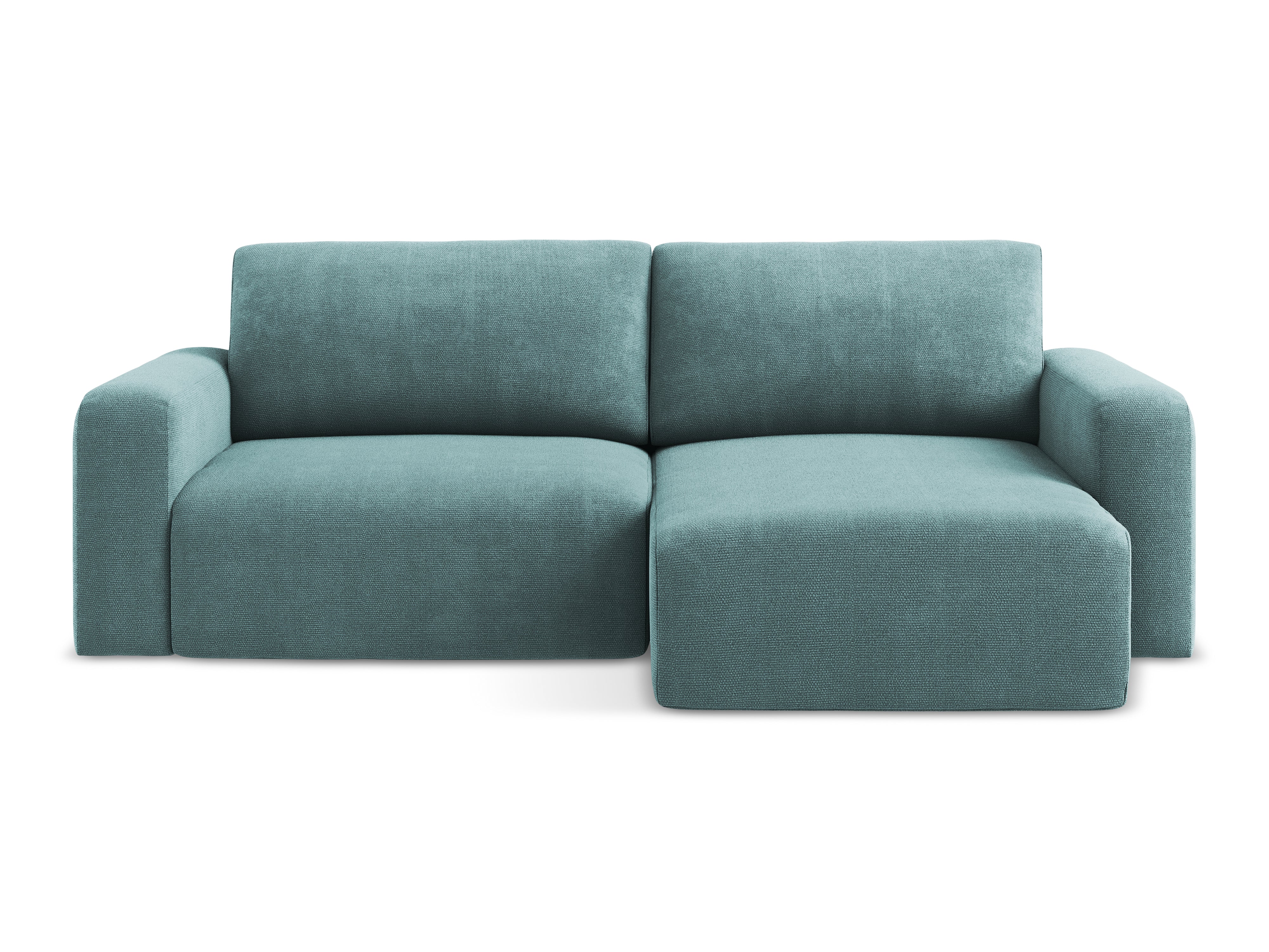 Right-facing corner sofa bed KONA denim blue chenille