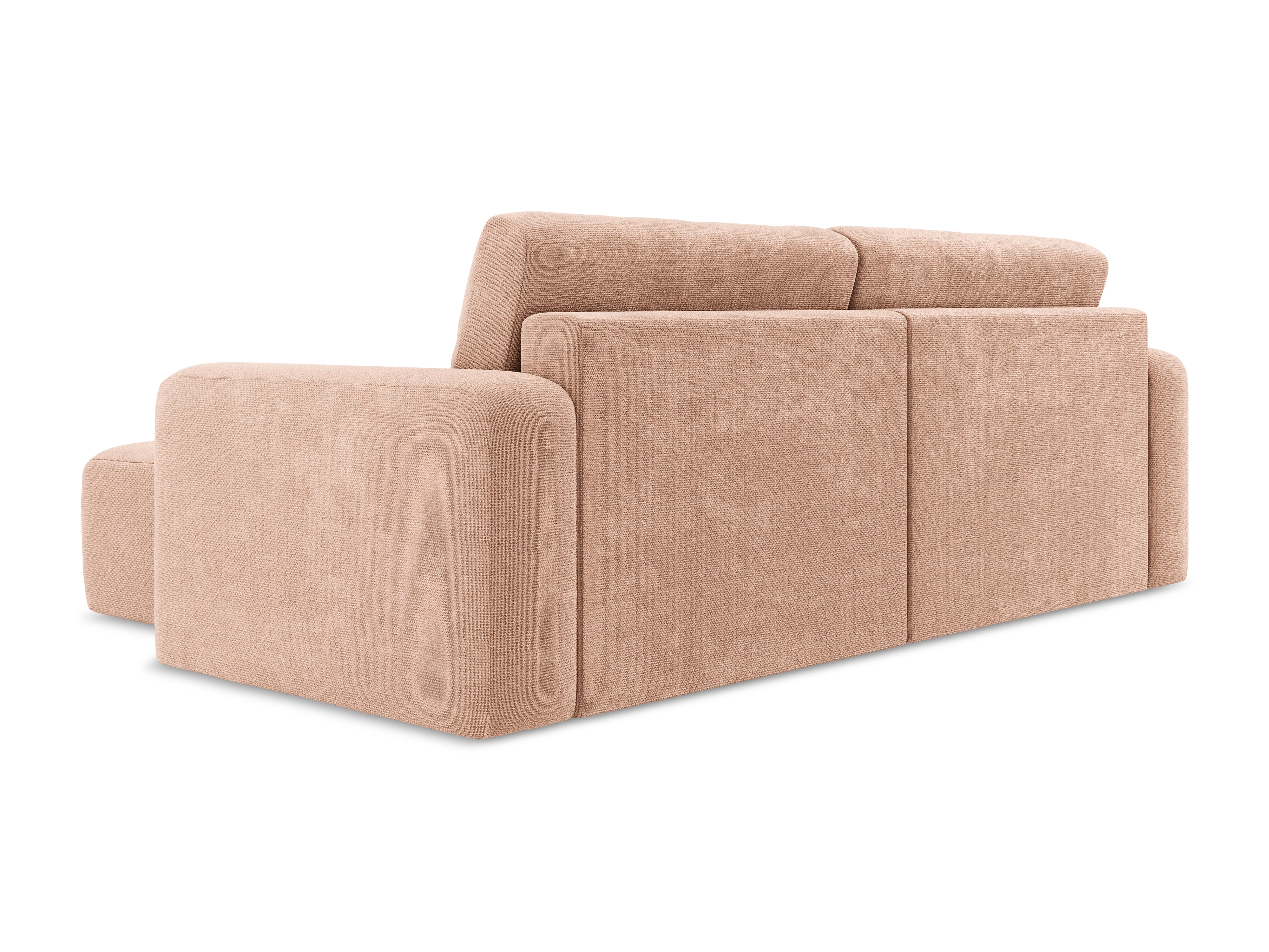 Right-facing corner sofa bed KONA peach chenille