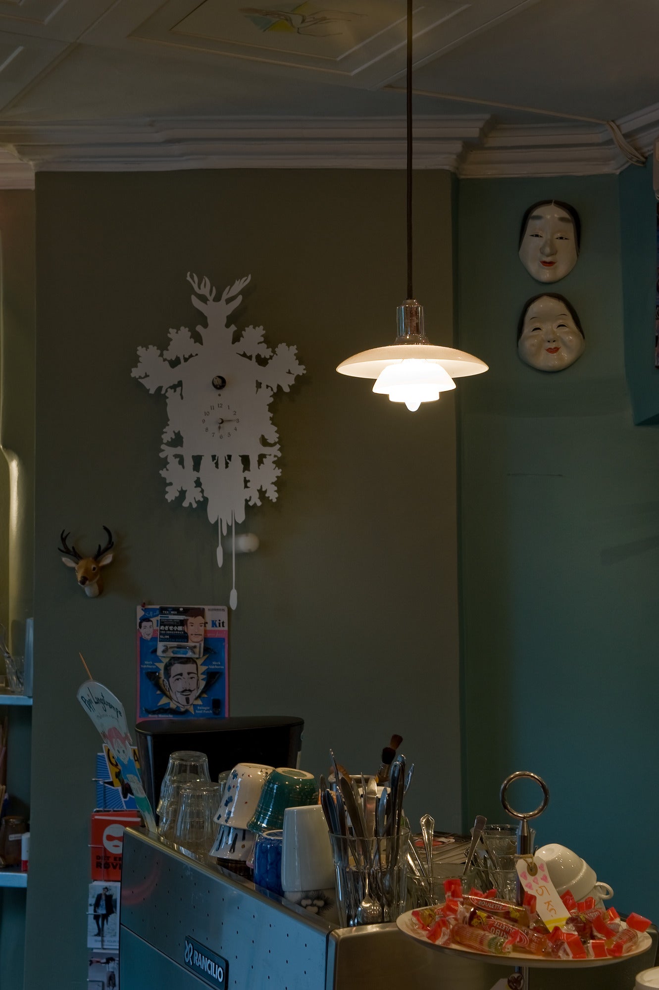 Pendelleuchte PH 2/1 weiß mit verchromter Oberfläche