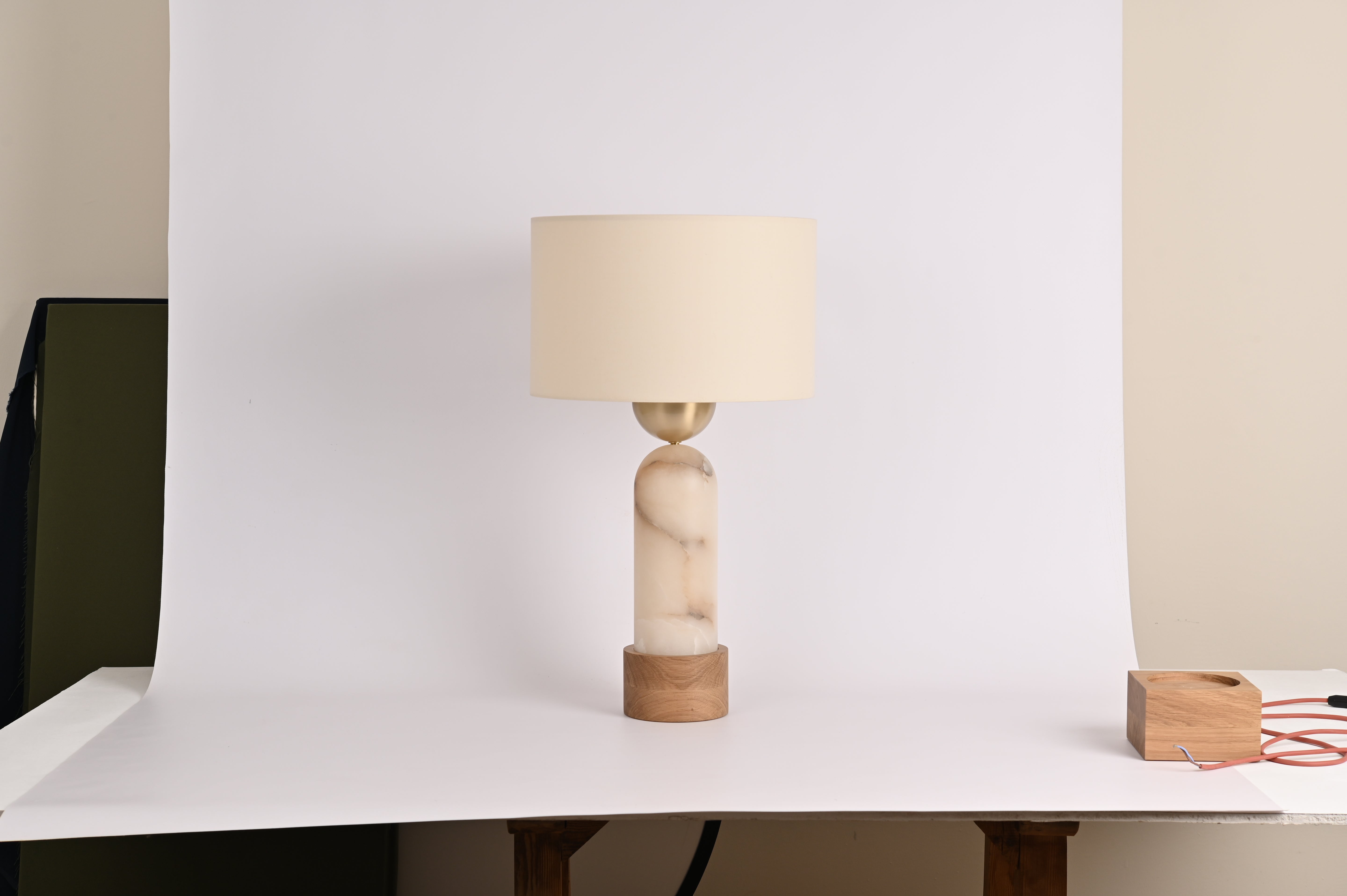 PEONA KELO Table Lamp White Alabaster