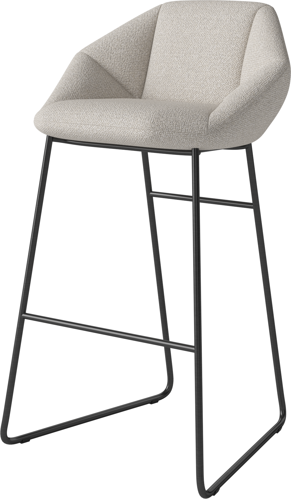 Bar chair kimono base made of black -patented steel