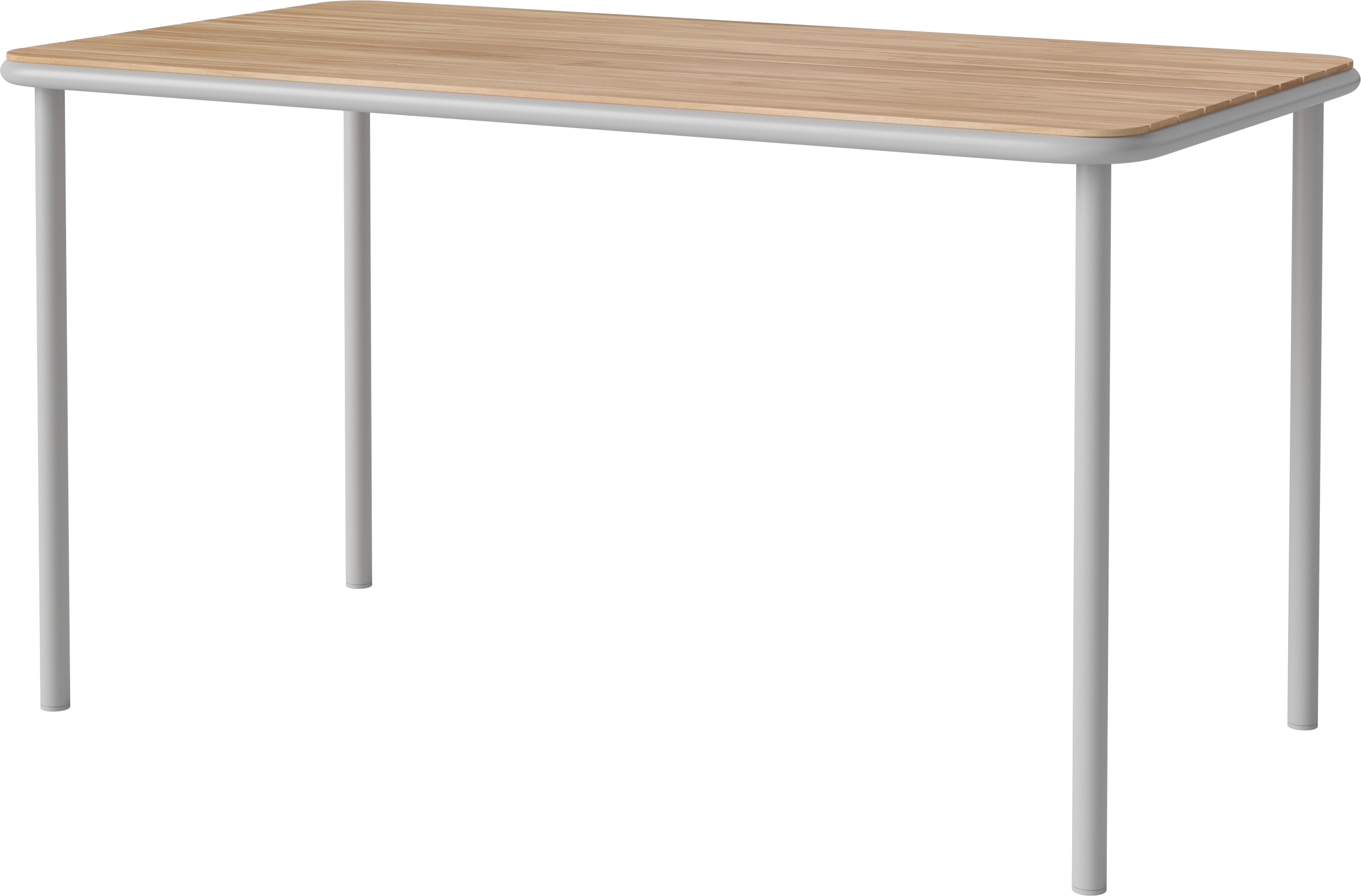 Outer table kite wooden with a gray steel base