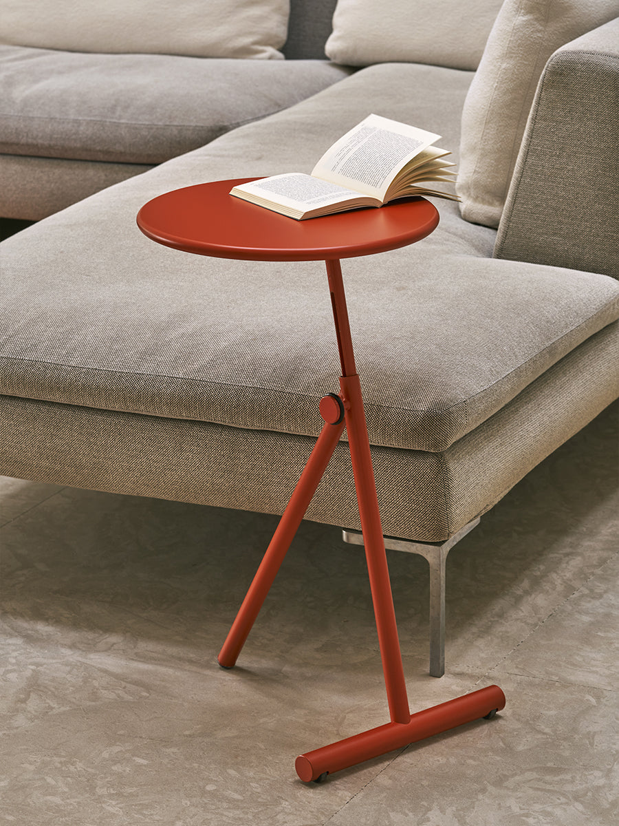 KOJI side table with a fiberglass top and black base